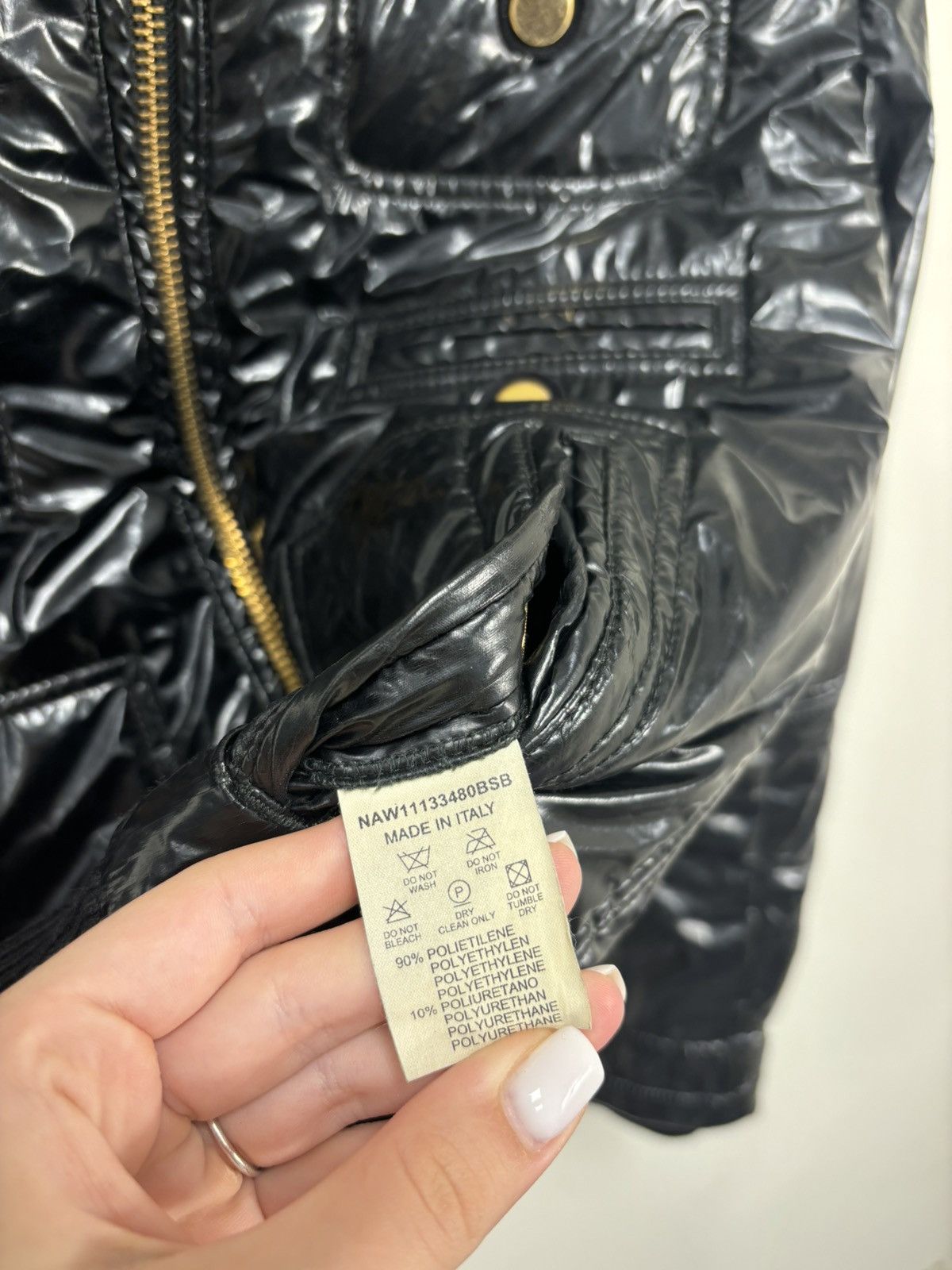 Fay Fay Women’s Shiny Black Italian Luxury Multipocket Jacket Size L / US 10 / IT 46 - 9 Thumbnail