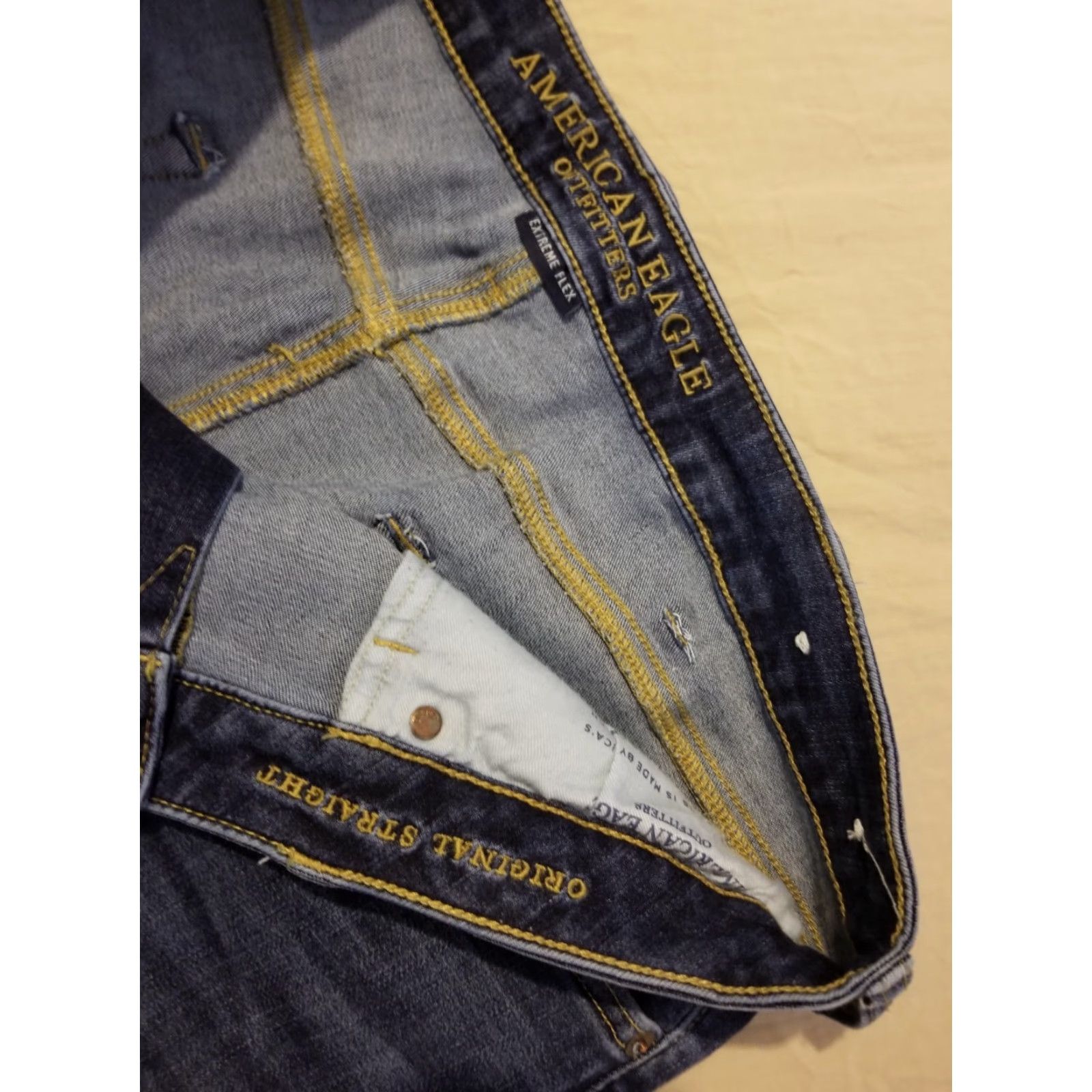 American Eagle Outfitters Mens American Eagle Outfitters Jeans 38x32 Straight Classic Denim Pants Blue Cotton 5-Pocket Logo Regular Denim Rise Mid Inseam 32 Mens Jeans Size US 38 / EU 54 - 5 Thumbnail