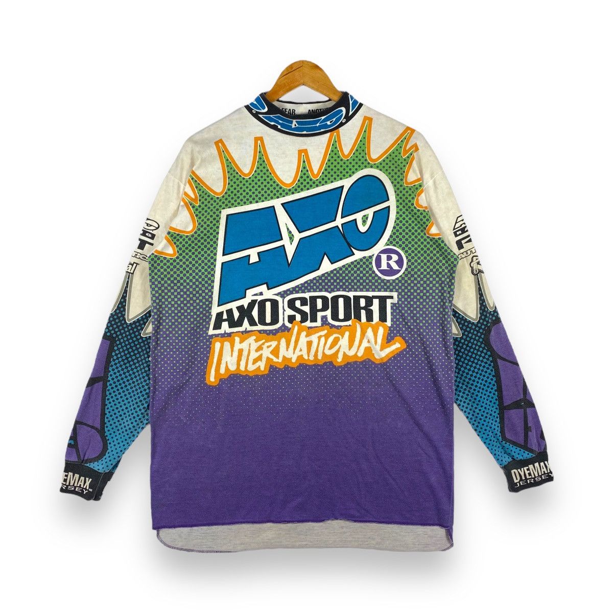 Vintage Vintage 90's AXO SPORT INTERNATIONAL Long Sleeve Jersey Size US L / EU 52-54 / 3 - 1 Thumbnail