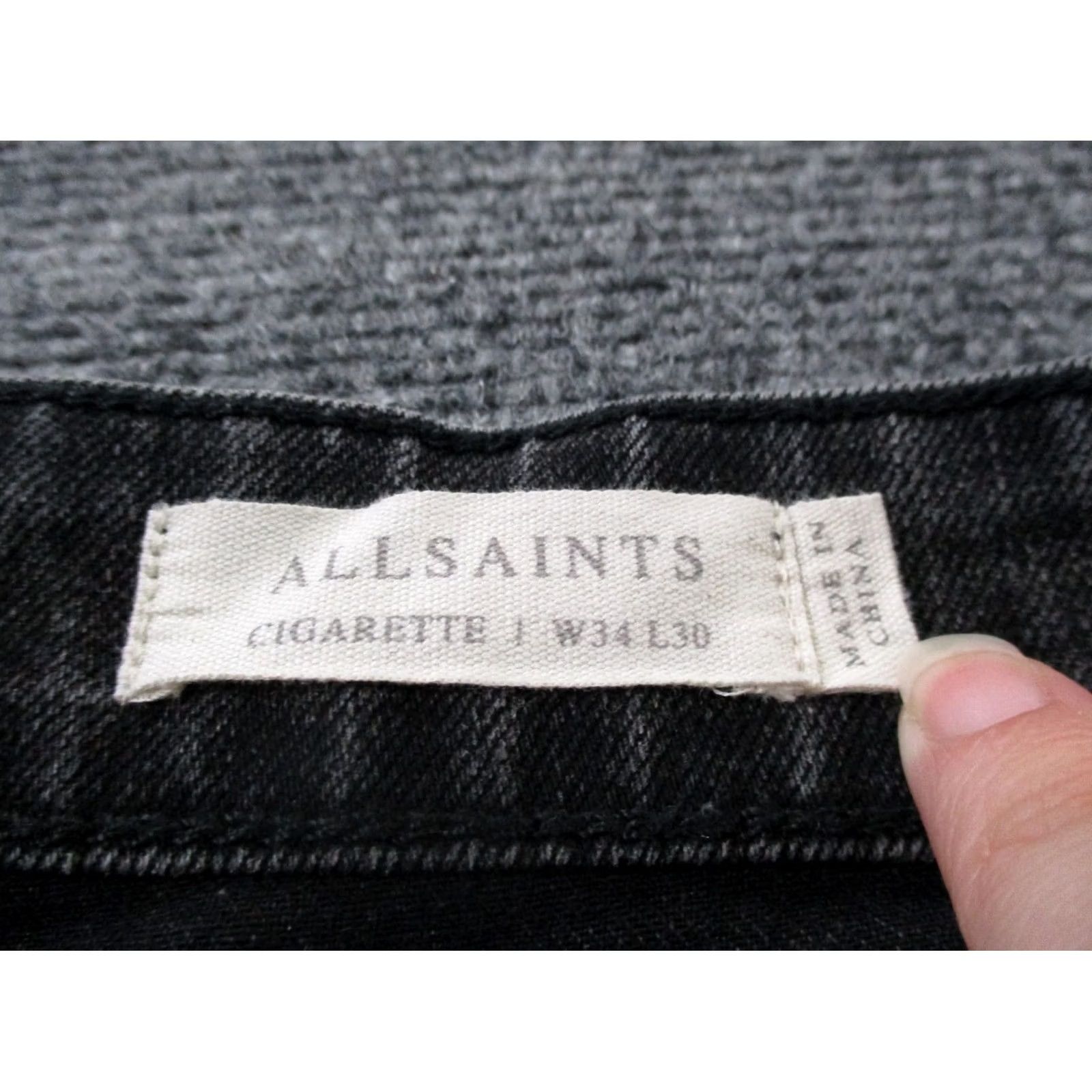 Allsaints Allsaints Jeans Mens Gray Denim Straight Casual Outdoors 34 X 30 Size US 36 / EU 52 - 7 Thumbnail