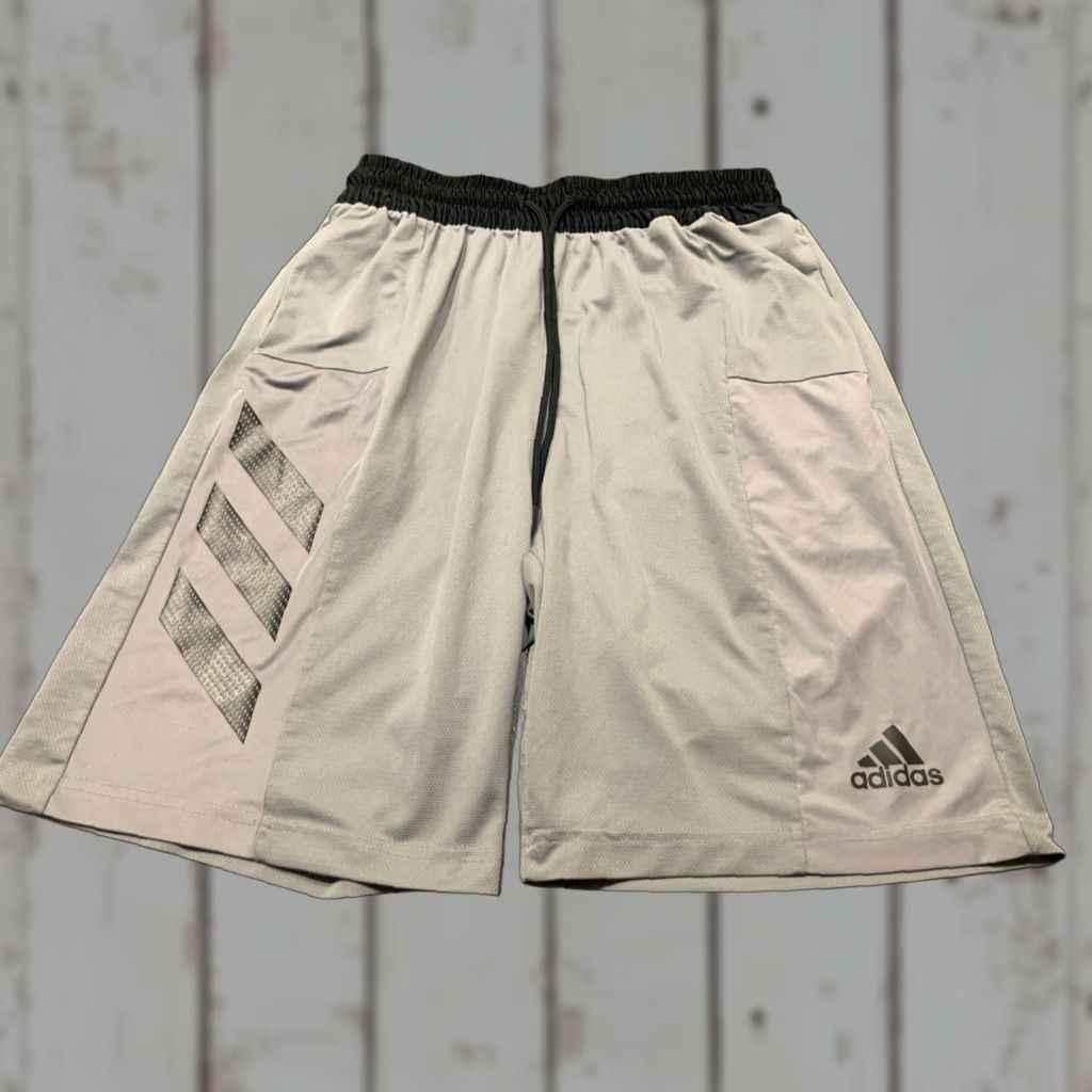 Adidas Adidas Basketball Shorts Men Medium Gray Climalite Pockets Athletic Activewear Size US 31 - 1 Thumbnail