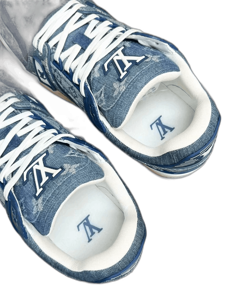 Louis Vuitton LV Trainer Blue Denim Sneakers-2508 Size US 7.5 / EU 40-41 - 1 Thumbnail