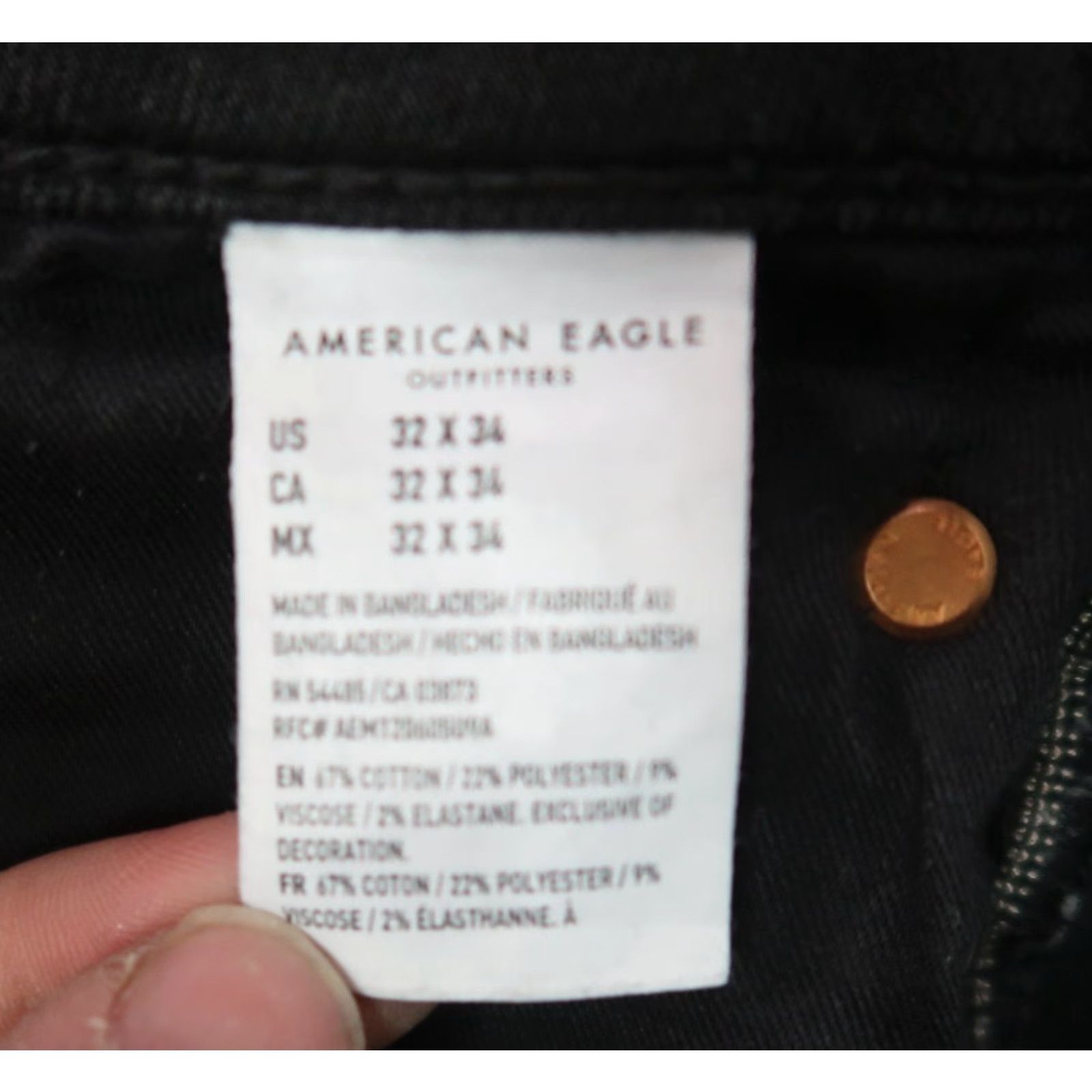American Eagle Outfitters American Eagle Outfitters Jeans Slim Straight 32x34 Black Denim Mens Size US 32 / EU 48 - 5 Thumbnail