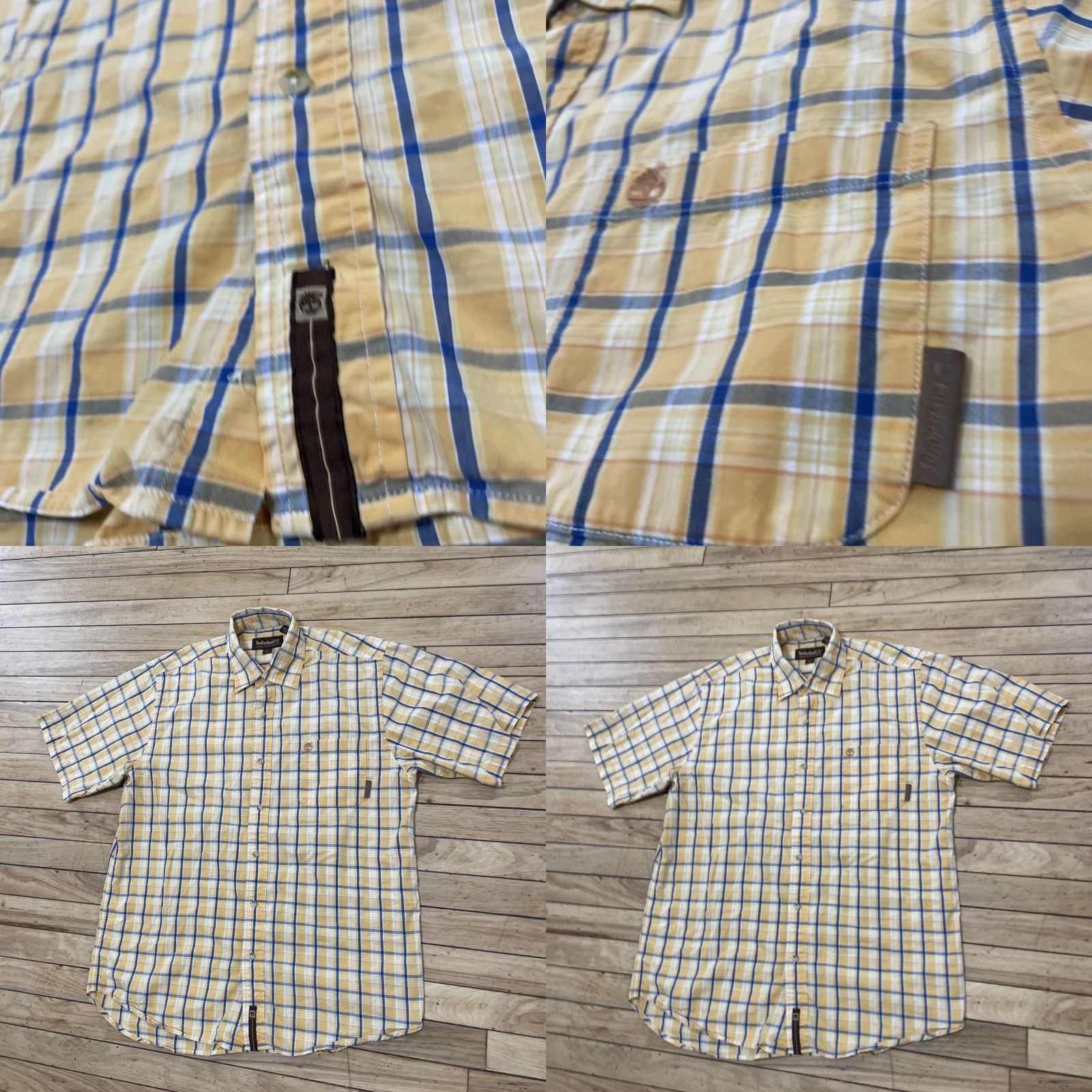 Timberland TIMBERLAND Button-Up Shirt Men L Yellow Blue Plaid Hip Hop Light Collared Shirt Size US L / EU 52-54 / 3 - 10 Thumbnail