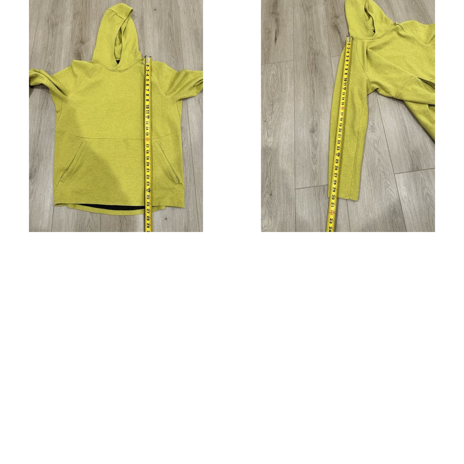 Lululemon Lululemon Hoodie Mens Large Lululemon At Ease Performance Sweatshirt Textured Hooded Pockets Lightweight Green Yellow Size US L / EU 52-54 / 3 - 9 Thumbnail