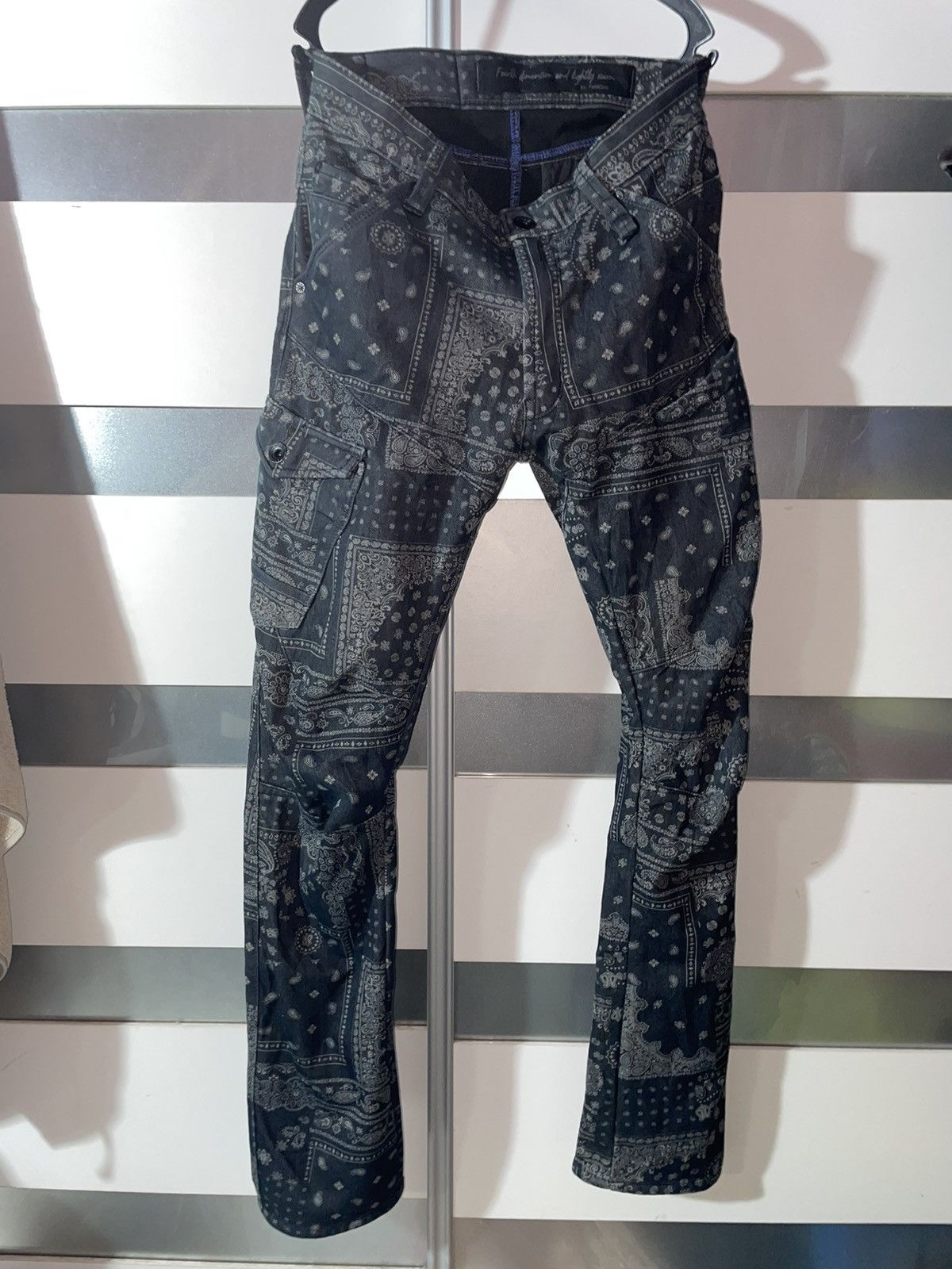 Japanese Brand 🔥FIELDCORE BANDANA SKINNY CARGO LIKE KAPITAL BORO paisley Size US 28 / EU 44 - 3 Thumbnail