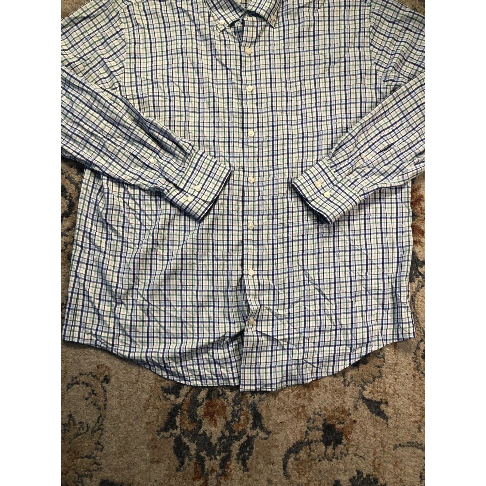 Peter Millar Peter Millar Shirt Mens XL Blue Check Long Sleeve Button-Down Summer Comfort Plaid Casual Size US XL / EU 56 / 4 - 5 Thumbnail
