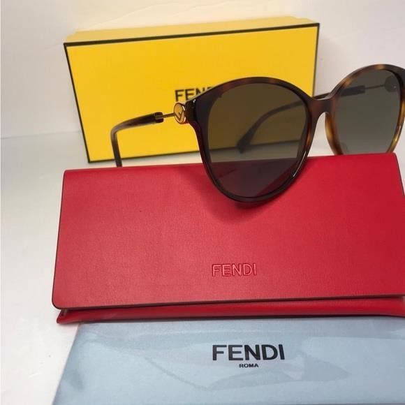 New - Fendi FF 0412/S Sunglasses Dark Havana / Brown Gradien display picture 1