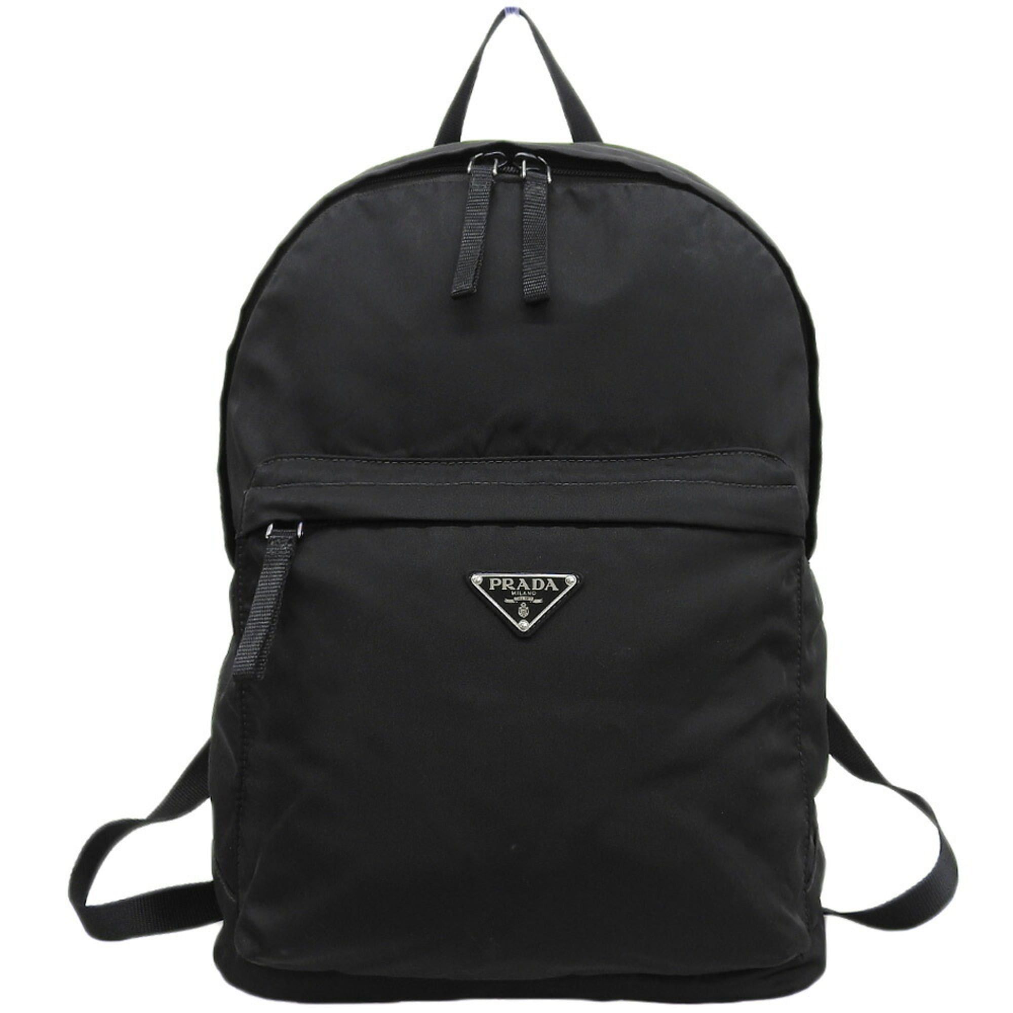Prada Prada 2VZ034 Backpack in Black Nylon with Triangular Plate Size ONE SIZE - 1 Thumbnail