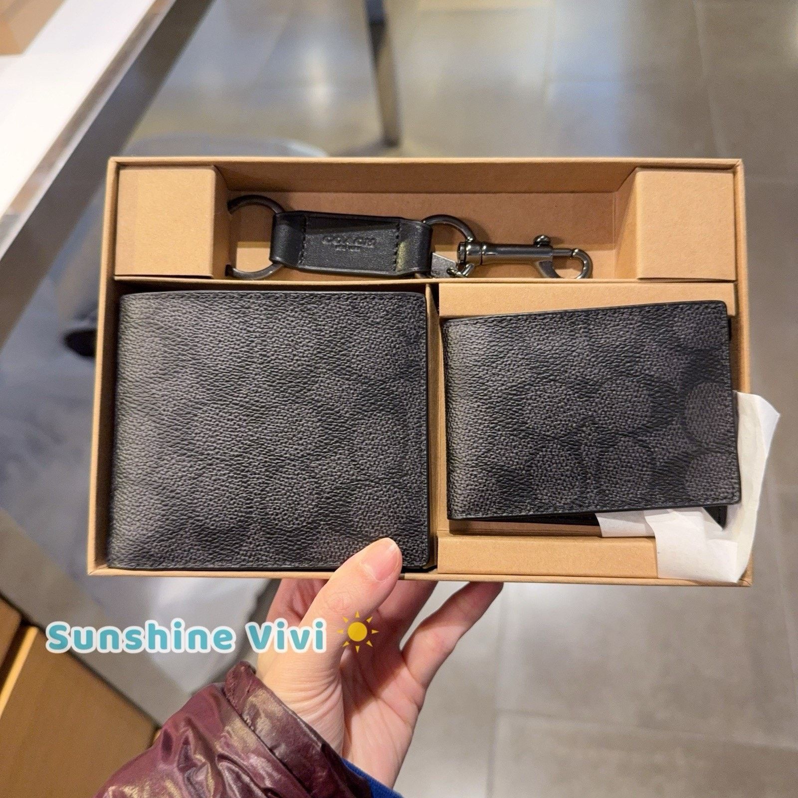 Coach NWT COACH Men Black 3 Piece Wallet Set Gift Box CW344 Black Size ONE SIZE - 1 Thumbnail