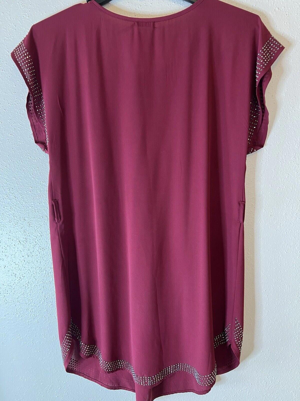 Designer Poetry Women’s Flowy Pleated Studded Dress Missing Belt! Size M / US 6-8 / IT 42-44 - 2 Thumbnail