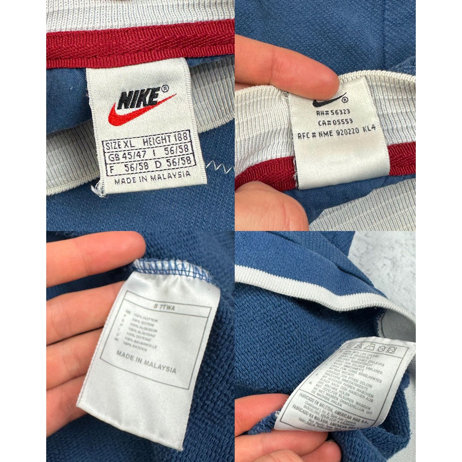 Nike Vintage Nike Men's Blue Red Big Logo Pullover Sweatshirt XL Size US XL / EU 56 / 4 - 3 Thumbnail