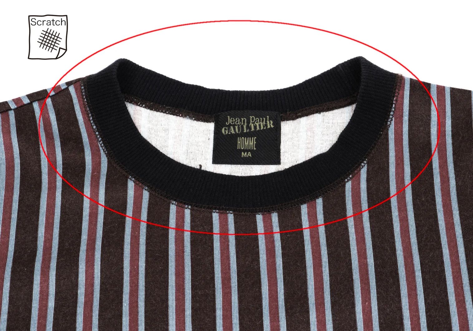 Jean Paul Gaultier Nylon Cotton Metallic Striped T-Shirt in Brown, Red, Blue Size US M / EU 48-50 / 2 - 3 Thumbnail