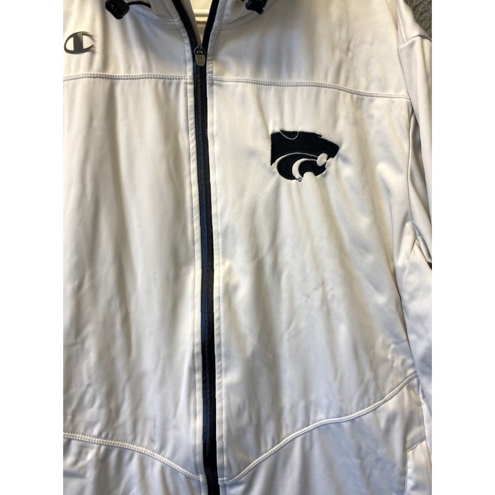 Champion Champion Jacket Mens L Soft Shell Full Zip Cream Lightweight Windbreaker Size US L / EU 52-54 / 3 - 3 Thumbnail