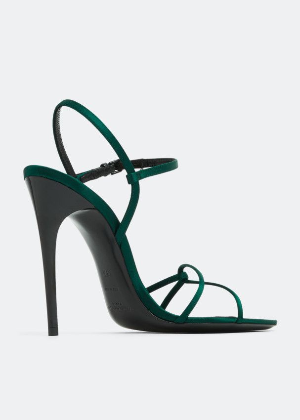 Saint Laurent Paris o1bcso1str1124 Clara Sandals in Green Size US 8 / IT 38 - 2 Thumbnail