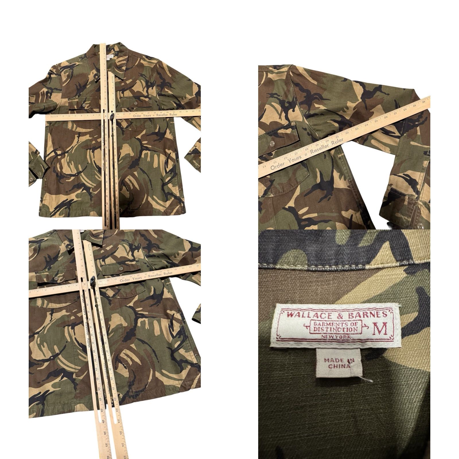 Wallace & Barnes Wallace & Barnes J.Crew DPM Camo Full Zip Military Overshirt Jacket M Green Canvas Cotton Blend Zip Button Mens Jacket Size US M / EU 48-50 / 2 - 9 Thumbnail