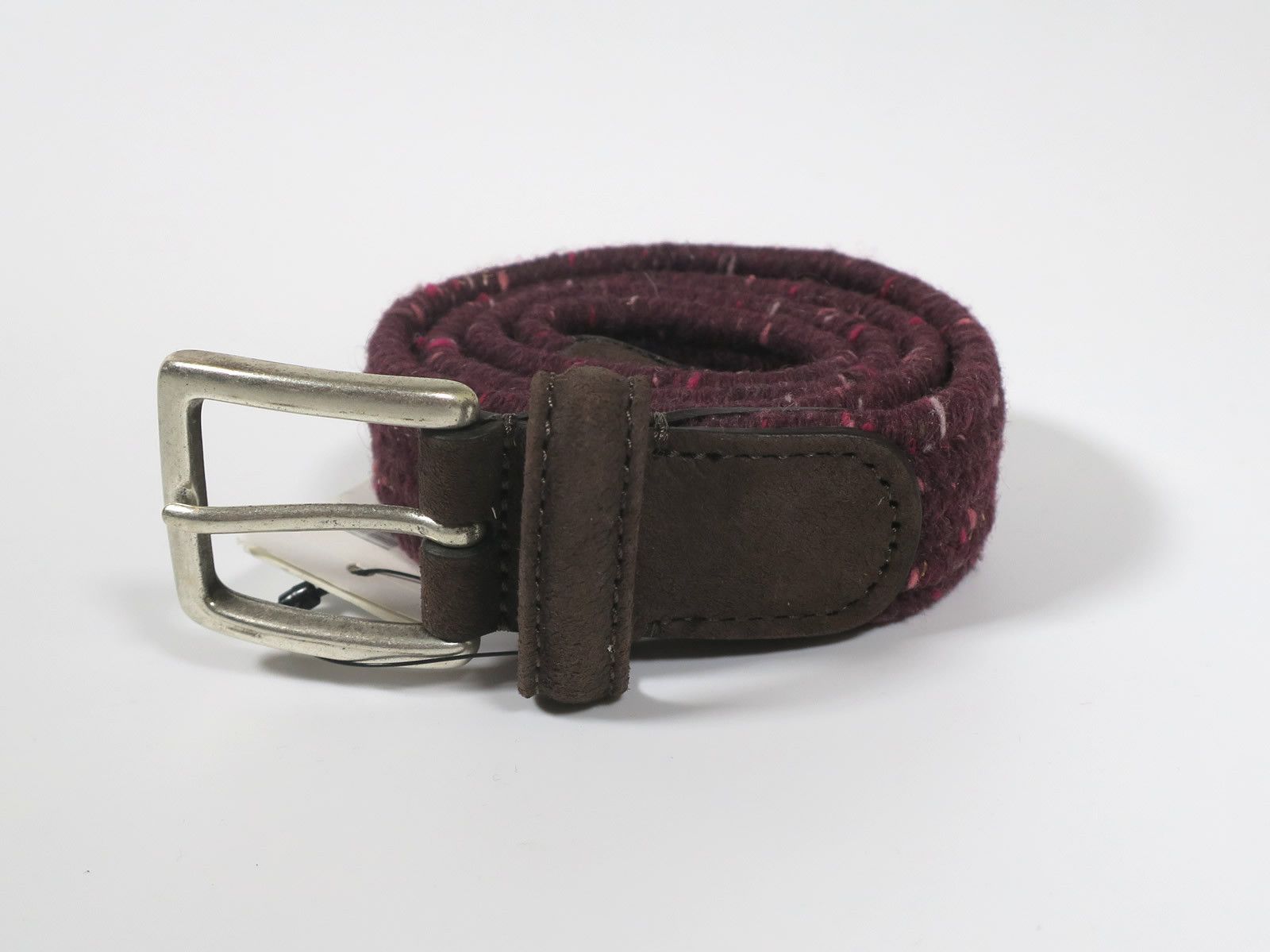 Andersons Anderson's Woven Belt - Burgundy Flecked Size 28 - 1 Thumbnail