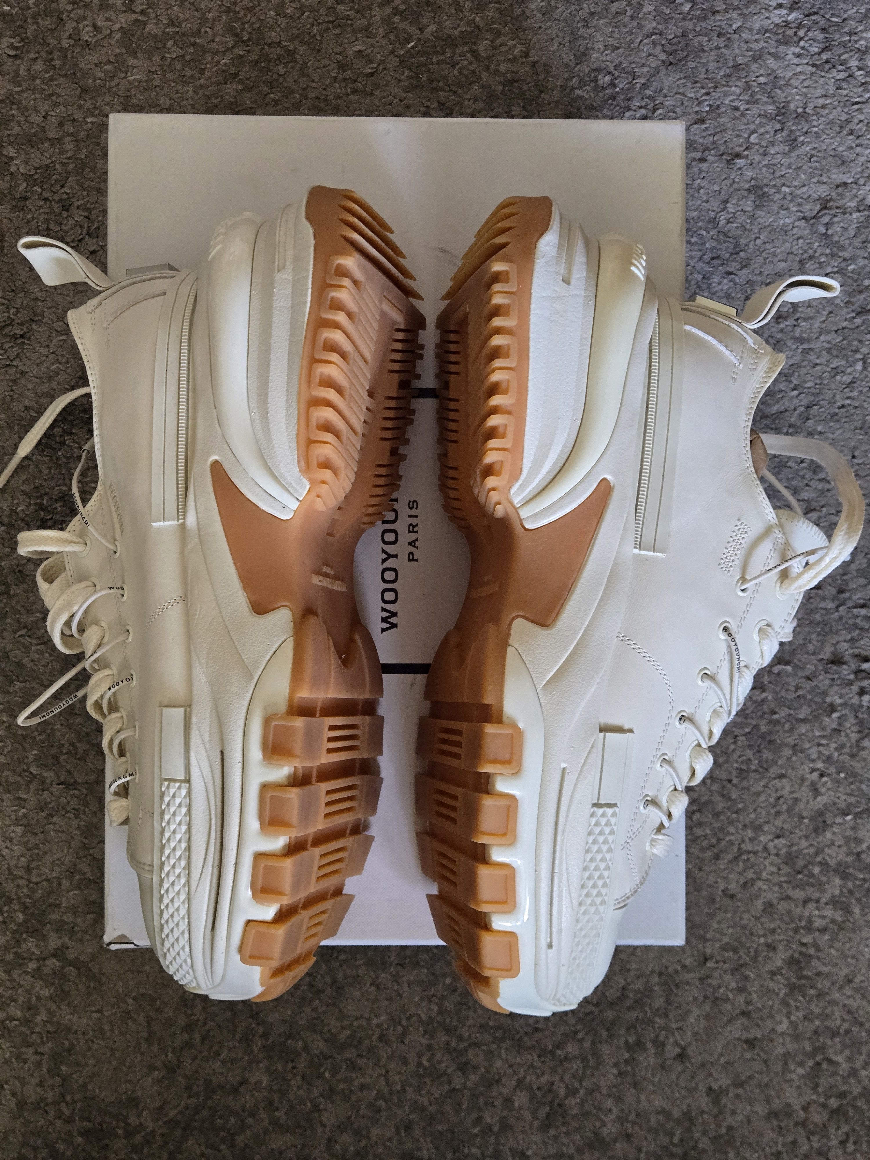 Wooyoungmi Off white ivory double laced sneakers Size US 8 / EU 41 - 3 Thumbnail