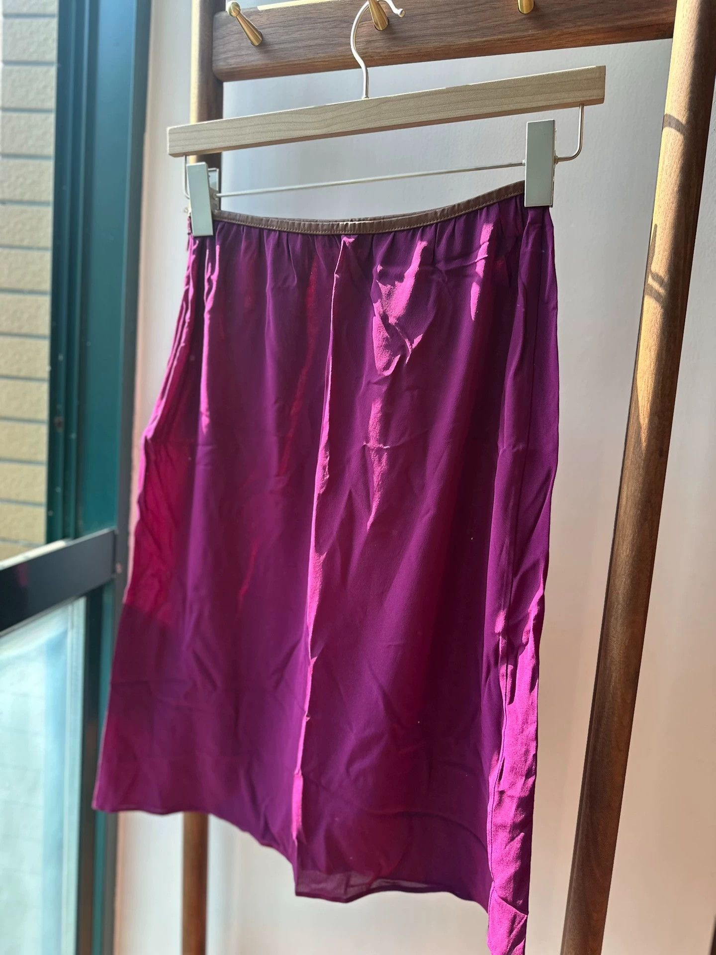 Prada Prada Silk & Leather Sheer Midi Skirt 38 98 New Size 26" / US 2 / IT 38 - 3 Thumbnail