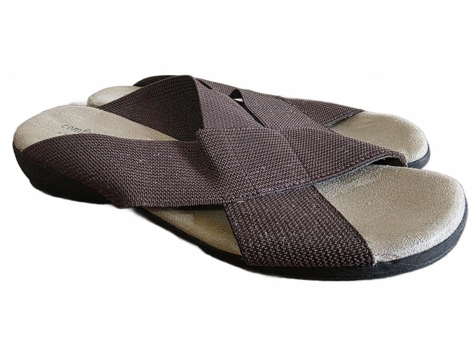 Other Comfort Plus Predictions Brown Cross Strap Slip-On Sandals 7 Size US 7 / IT 37 - 3 Thumbnail