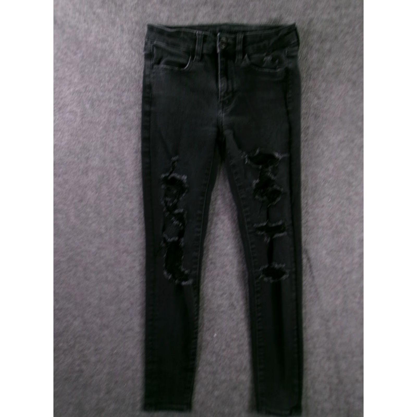 American Eagle Outfitters VINTAGE American Eagle Outfitters Jeans Woman Slim Distressed Black Hi Rise 2 Short Jegging Denim Cotton Blend 25 In Inseam Mens Womens Boys Girls Size 26" / US 2 / IT 38 - 2 Thumbnail