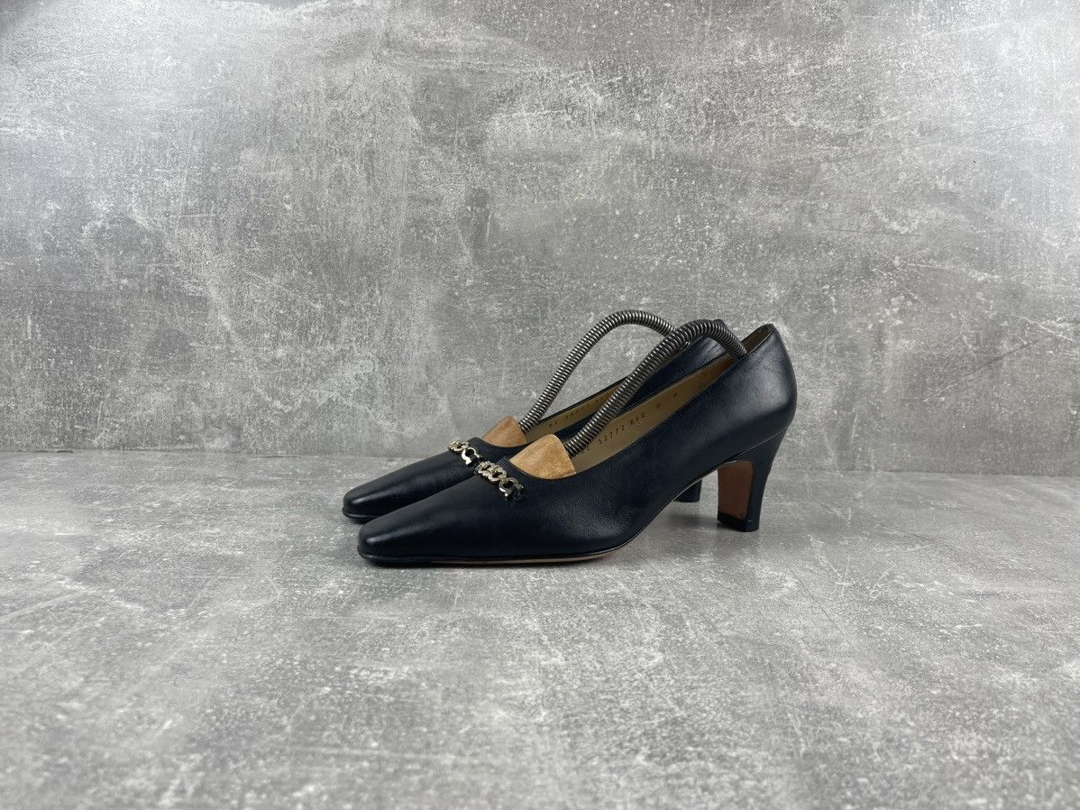 Salvatore Ferragamo × Vintage Salvatore Ferragamo Dress / Couture Leather Shoes Size US 8.5 / IT 38.5 - 1 Thumbnail