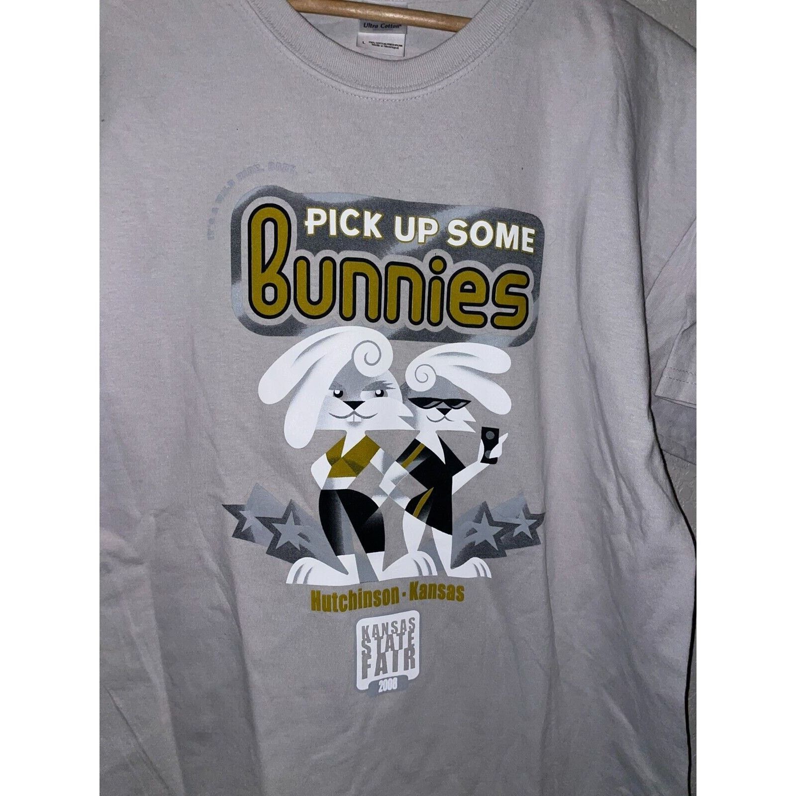 Gildan Vintage Kansas State Fair Shirt Pick Up Some Bunnies Tee L Size US L / EU 52-54 / 3 - 5 Thumbnail