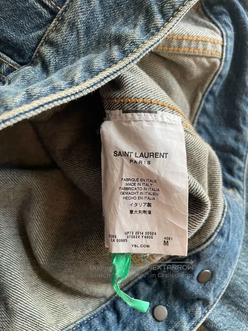 Saint Laurent Paris Saint Laurent Paris Crystal Note Print Denim Jacket Size US M / EU 48-50 / 2 - 6 Thumbnail