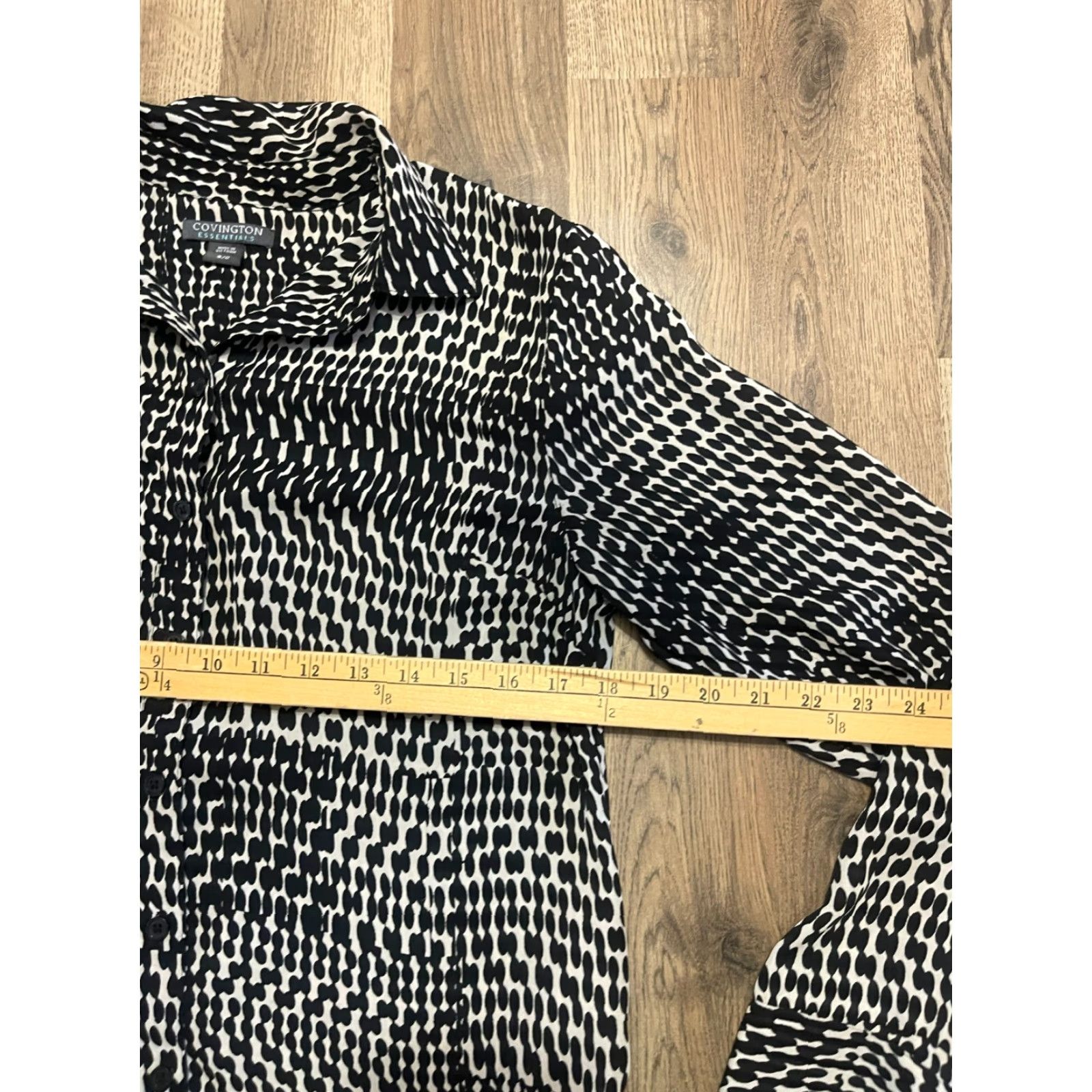 Gloverall Covington Blouse Women's Size Small Button-Up Black White Allover Print Shirt Size S / US 4 / IT 40 - 7 Thumbnail