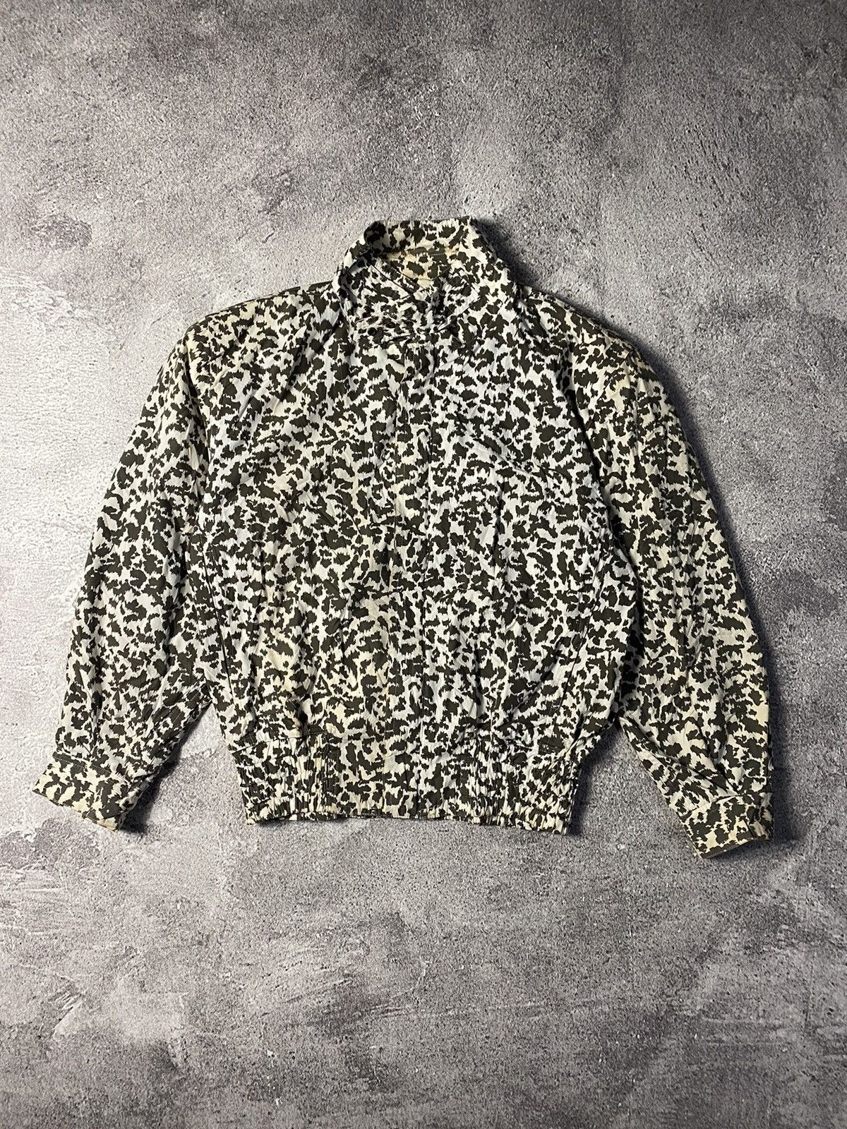 image of Bomber Jacket x Racing Alpha Cubic Racing Team Leopard Boomber Jacket in White, Men's (Size Medium)