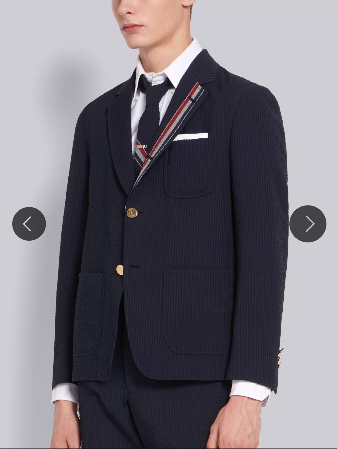 Thom Browne Thom Browne Men's Casual Blazer Navy Tricolor 2 Size US M / EU 48-50 / 2 - 8 Thumbnail