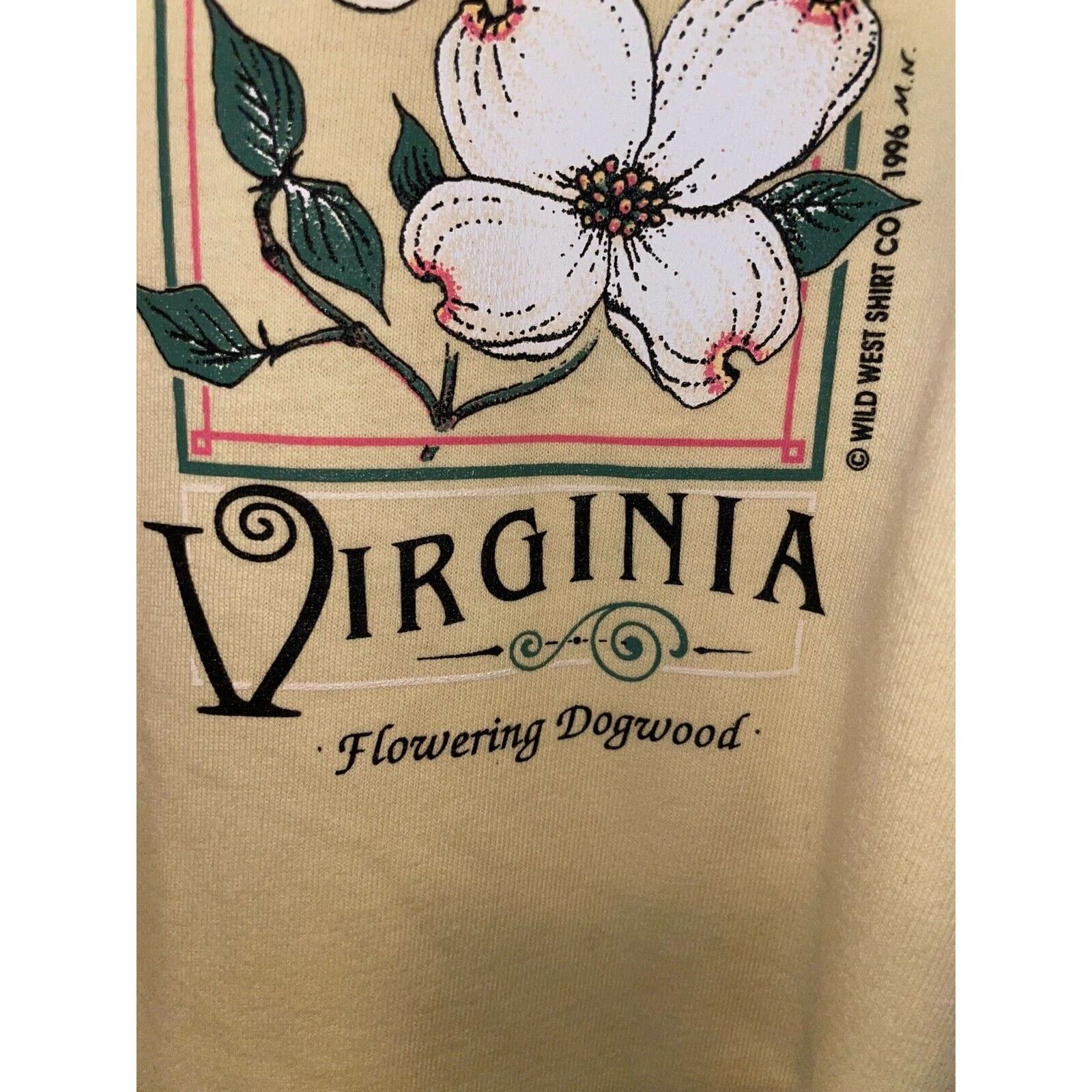 Jerzees Vintage Flowering Dogwood Shirt Virginia Flower Tee VTG 90s Size US L / EU 52-54 / 3 - 5 Thumbnail