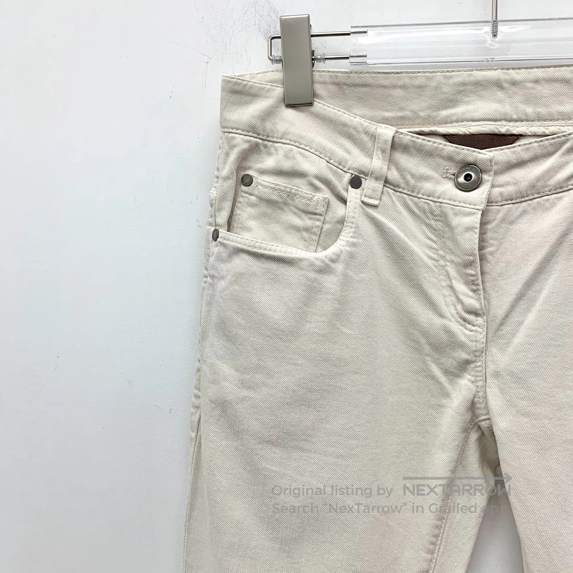 Brunello Cucinelli Brunello Cucinelli Beige cotton casual long pants| Size US 40 / EU 56 - 3 Thumbnail