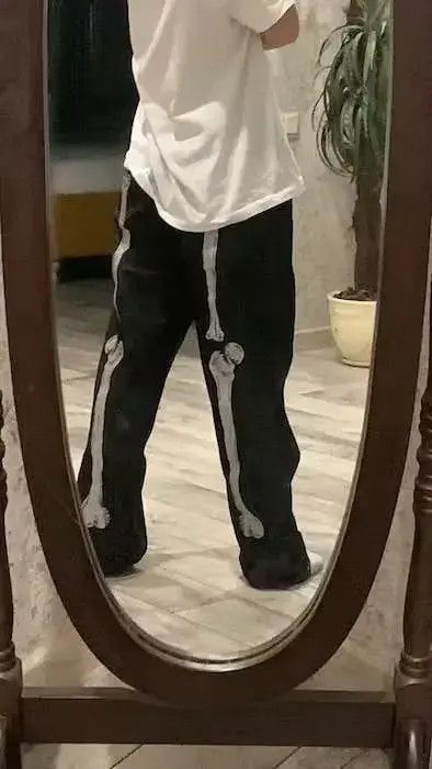 Japanese Brand Retro Skull Hand Bone Embroidery Jeans Pant Size US 32 / EU 48 - 4 Thumbnail