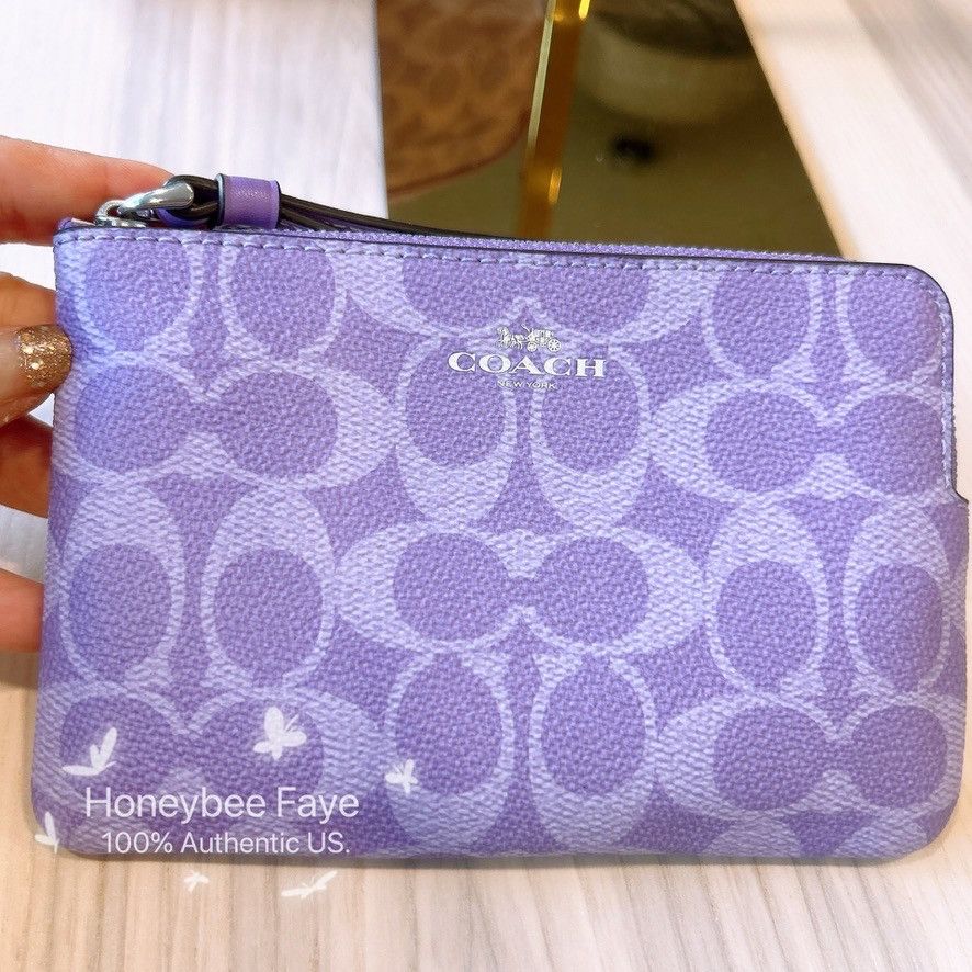 Coach Corner Zip Wristlet In Signature Canvas CAQ75 Size ONE SIZE - 1 Thumbnail