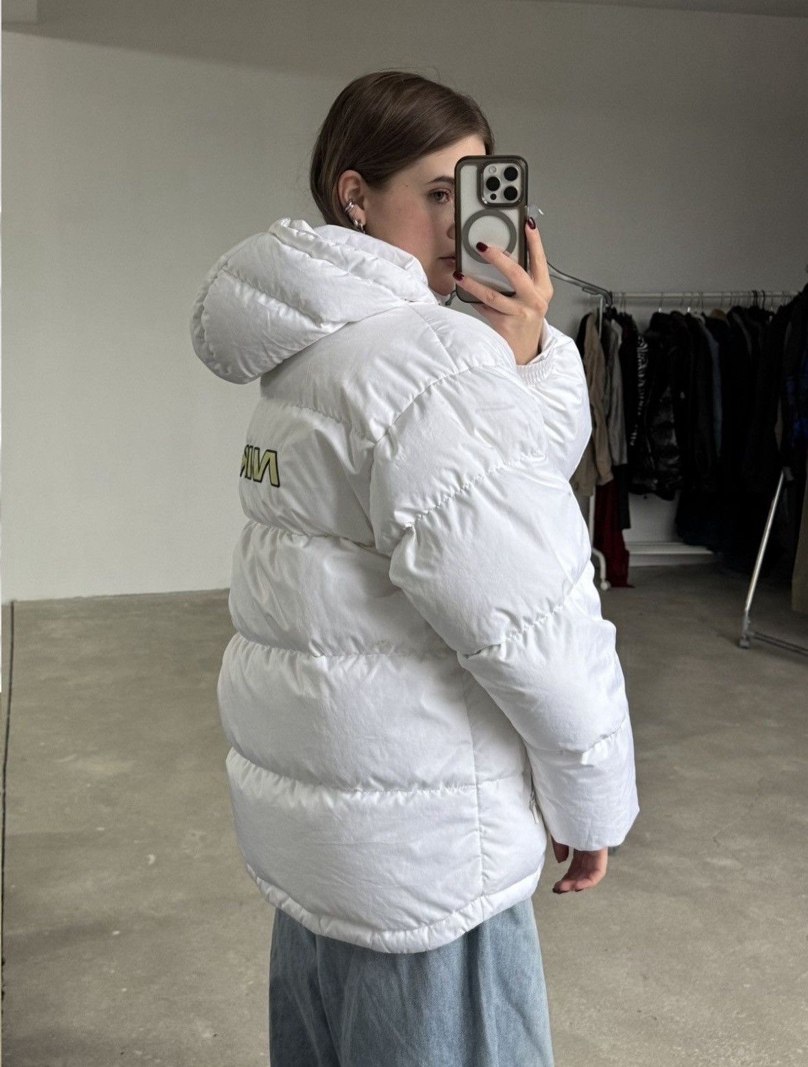 Nike Vintage Nike Spellout Down Puffer Jacket Size US M / EU 48-50 / 2 - 1 Thumbnail