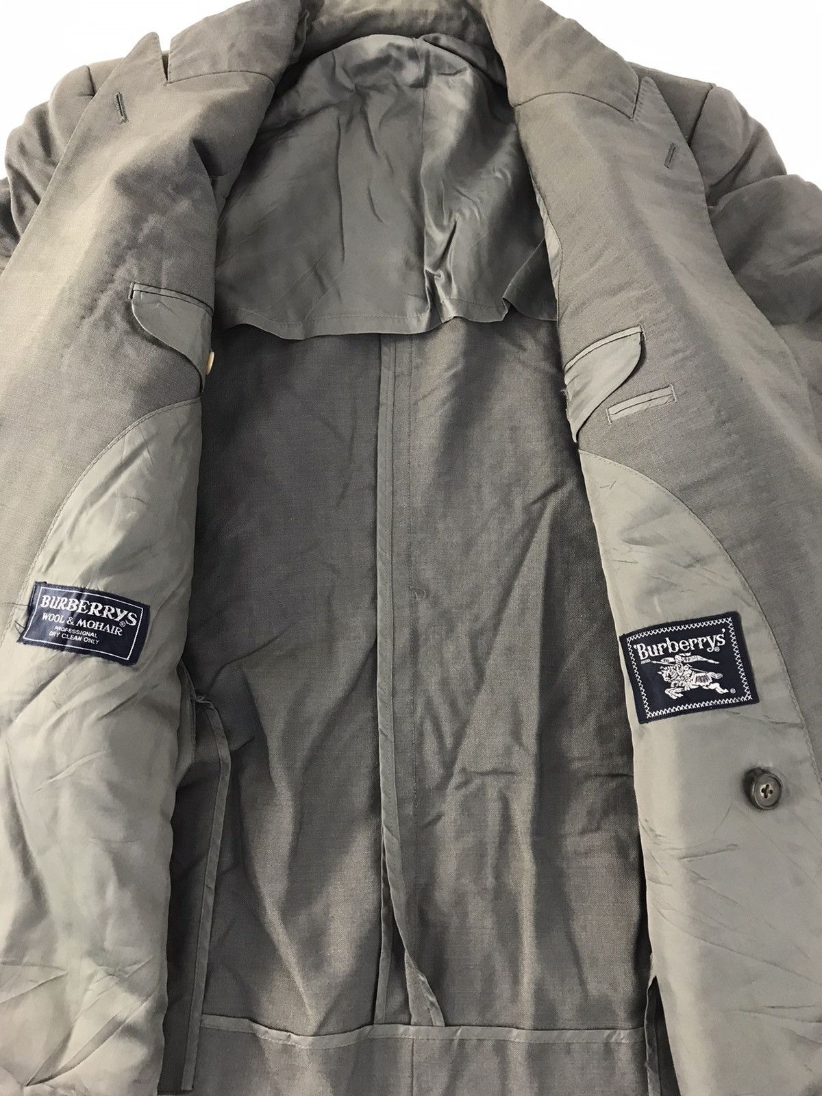 Burberry 90s Burberrys Wool & Mohair Double Breasted Coat Jacket Size US L / EU 52-54 / 3 - 5 Thumbnail