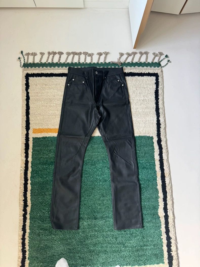 Rick Owens Drkshdw Rick Owens DRKSHDW Detroit Cut Faux Leather Pants Size US 31 - 1 Thumbnail