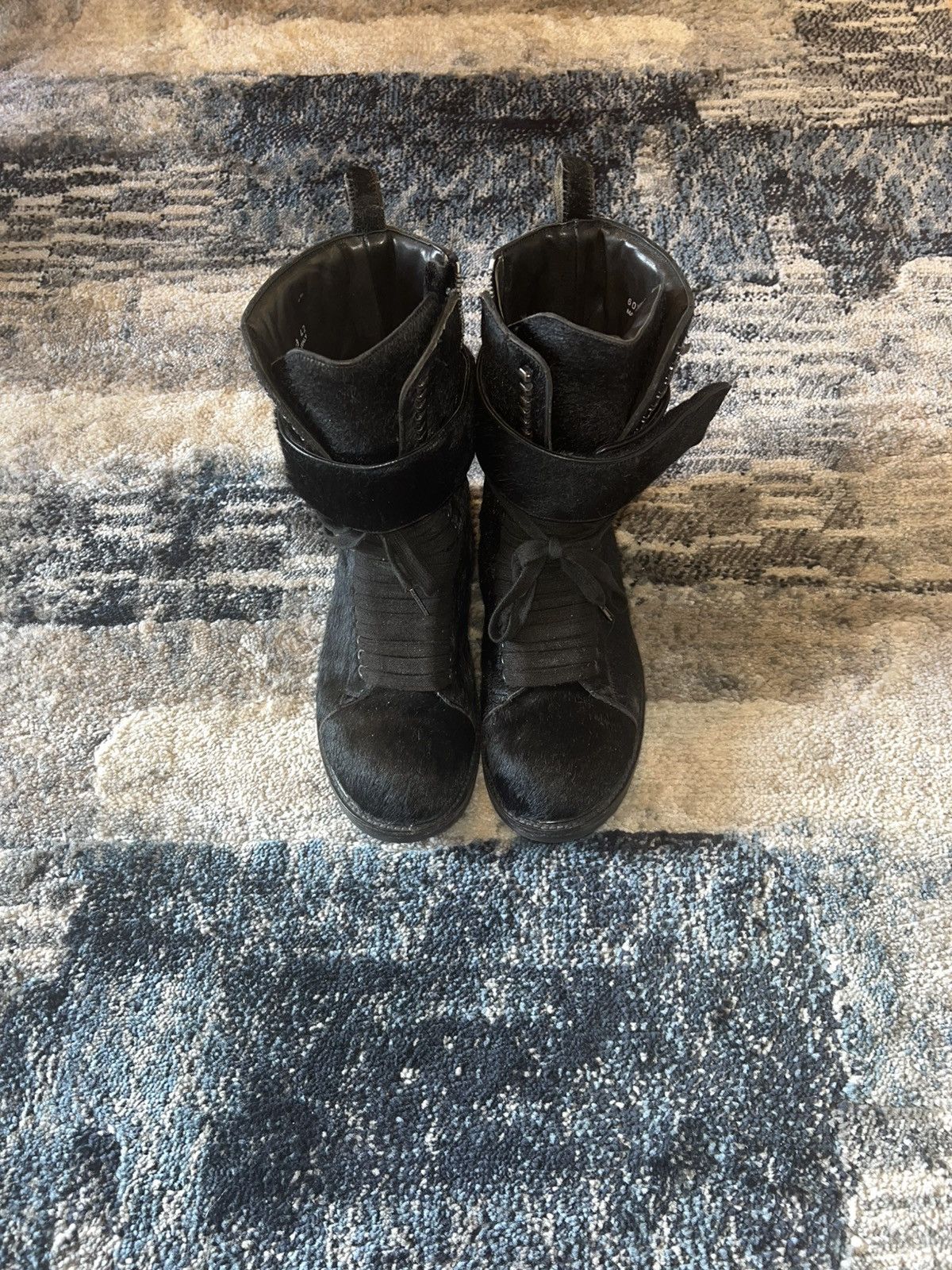 Rick Owens FW13 Runway Rick Owens Plinth Ponyhair Megatooth Boots Size US 9.5 / EU 42-43 - 2 Thumbnail