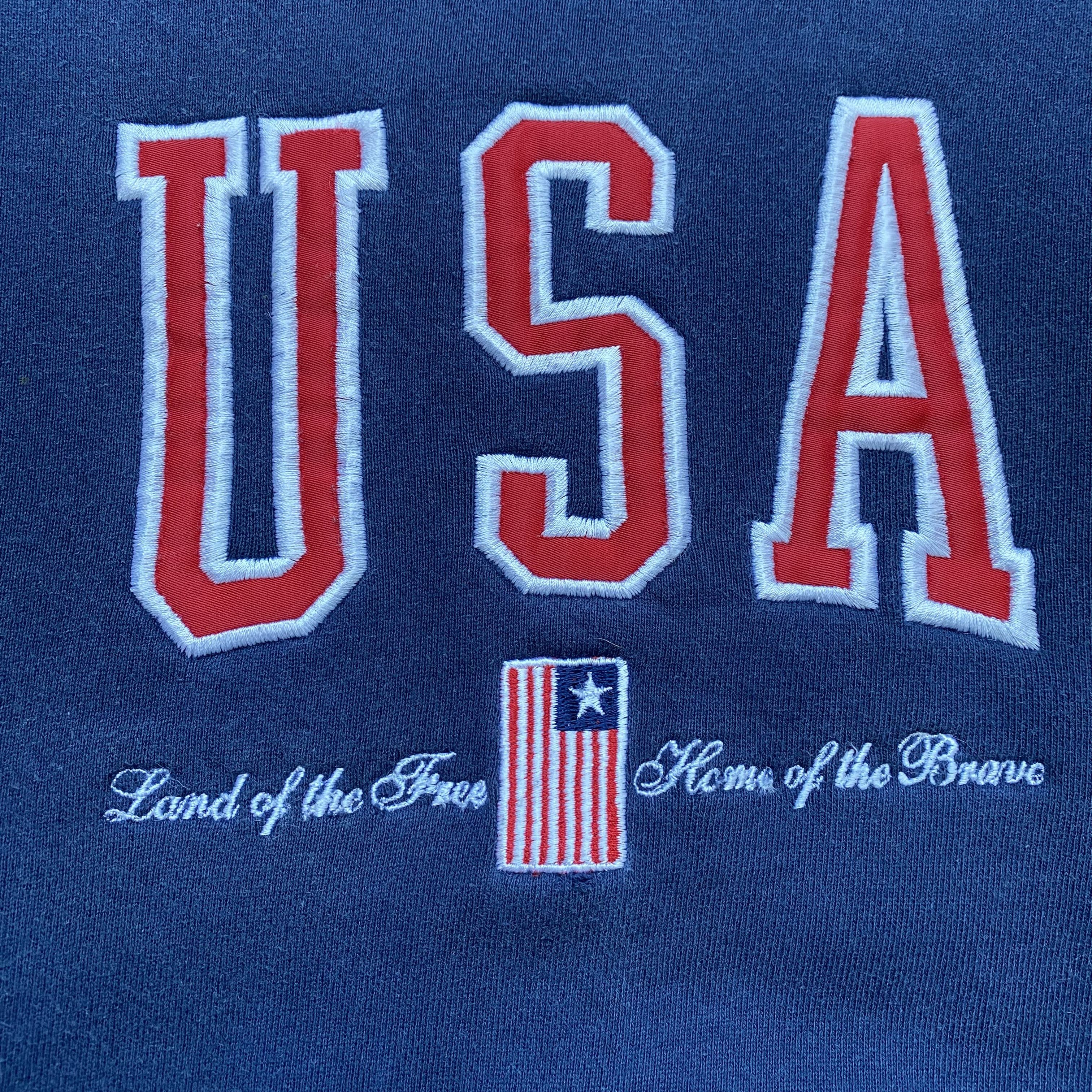 USA Olympics 🇺🇸 Vintage 90s USA University Logo Boxy Sweatshirt Size US S / EU 44-46 / 1 - 6 Thumbnail