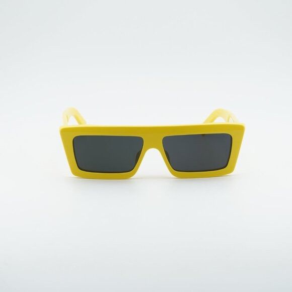 Celine Celine CL40214U 39A Sunglasses Yellow Rectangle Frame, Grey Size ONE SIZE - 3 Thumbnail