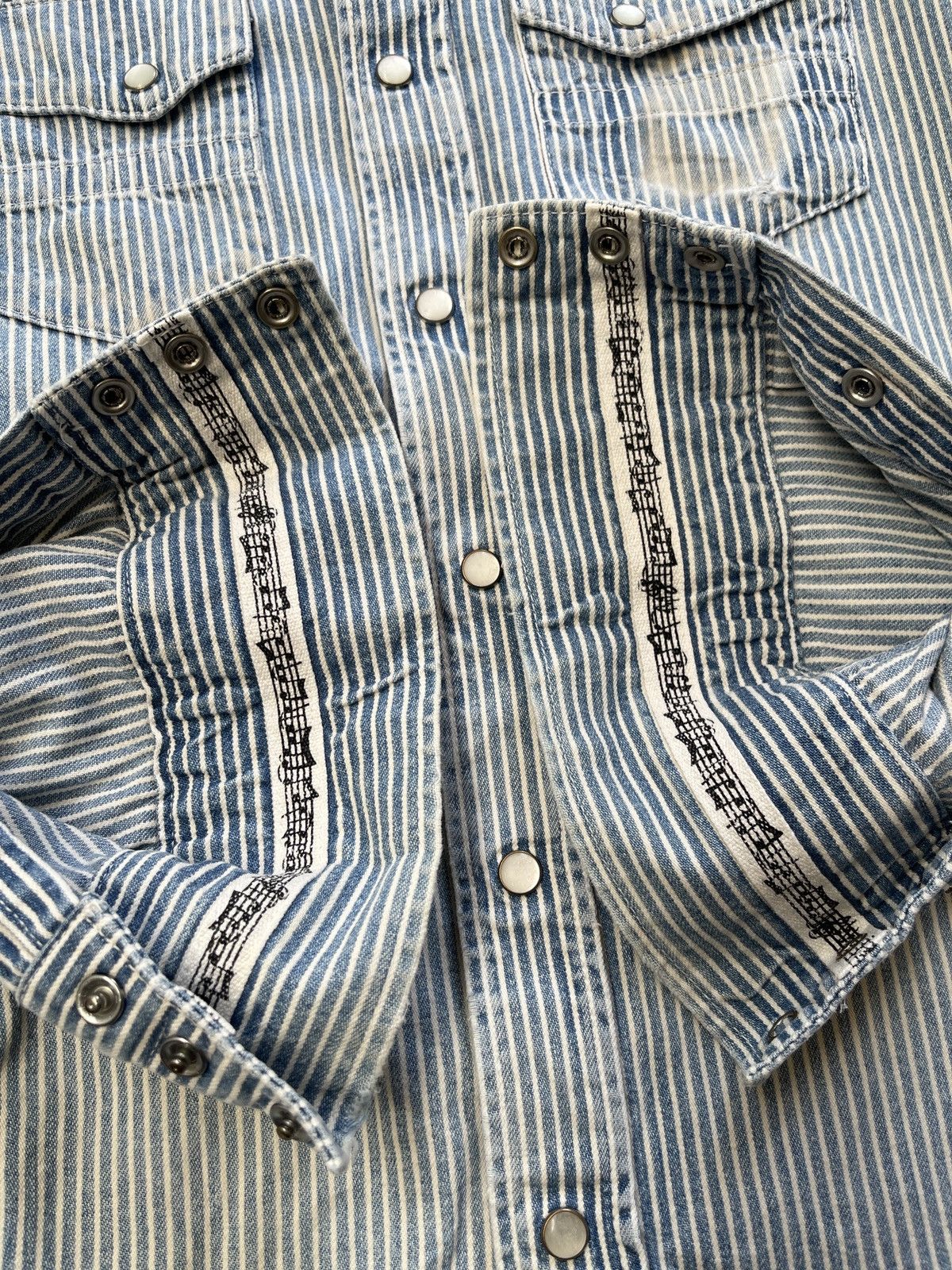 Number (N)ine Number (N)ine S08-NNS001C Zippo Hickory Denim Shirt Size US S / EU 44-46 / 1 - 19 Thumbnail