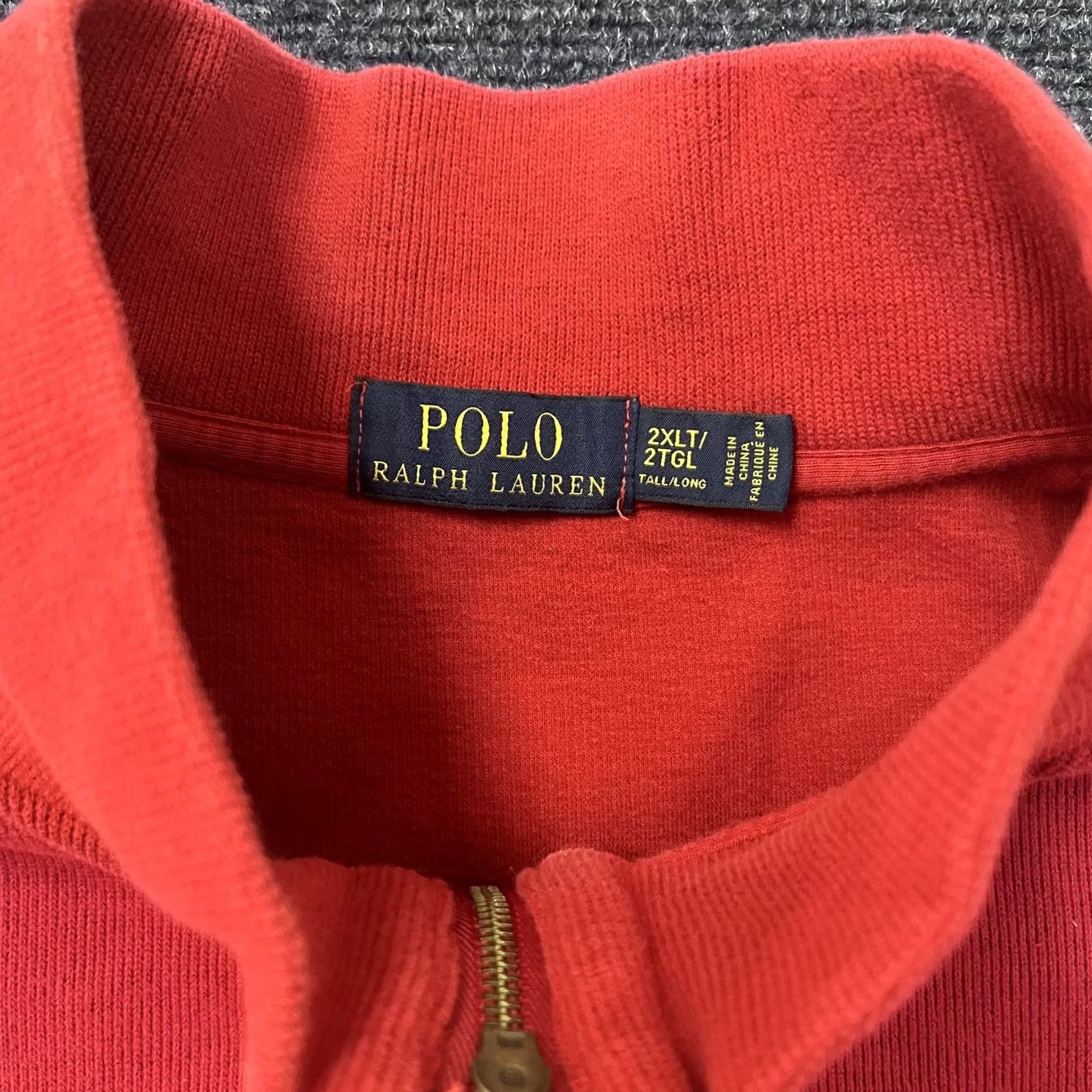 Polo Ralph Lauren VINTAGE Polo Ralph Lauren Sweater Mens 2XLT Red Half Zip Mock Neck Pony Logo Pullover Size US XXL / EU 58 / 5 - 2 Thumbnail