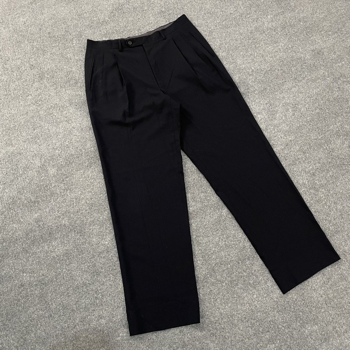 Japanese Brand Canali Black Wool Pleated Trouser Balenciaga Julius Style Size US 33 - 2 Thumbnail