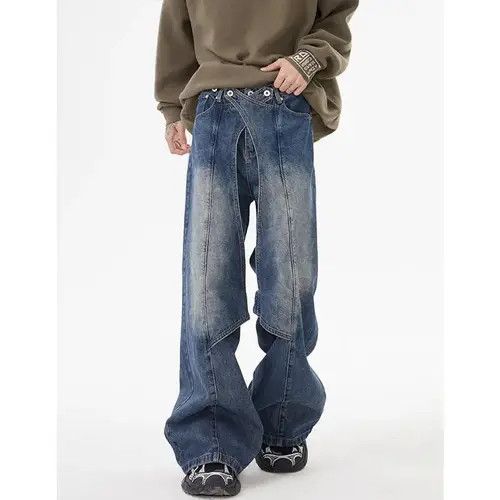 Japanese Brand Vtg Streetwear Patchwork Style Loose Straight Wash Size US 32 / EU 48 - 5 Thumbnail