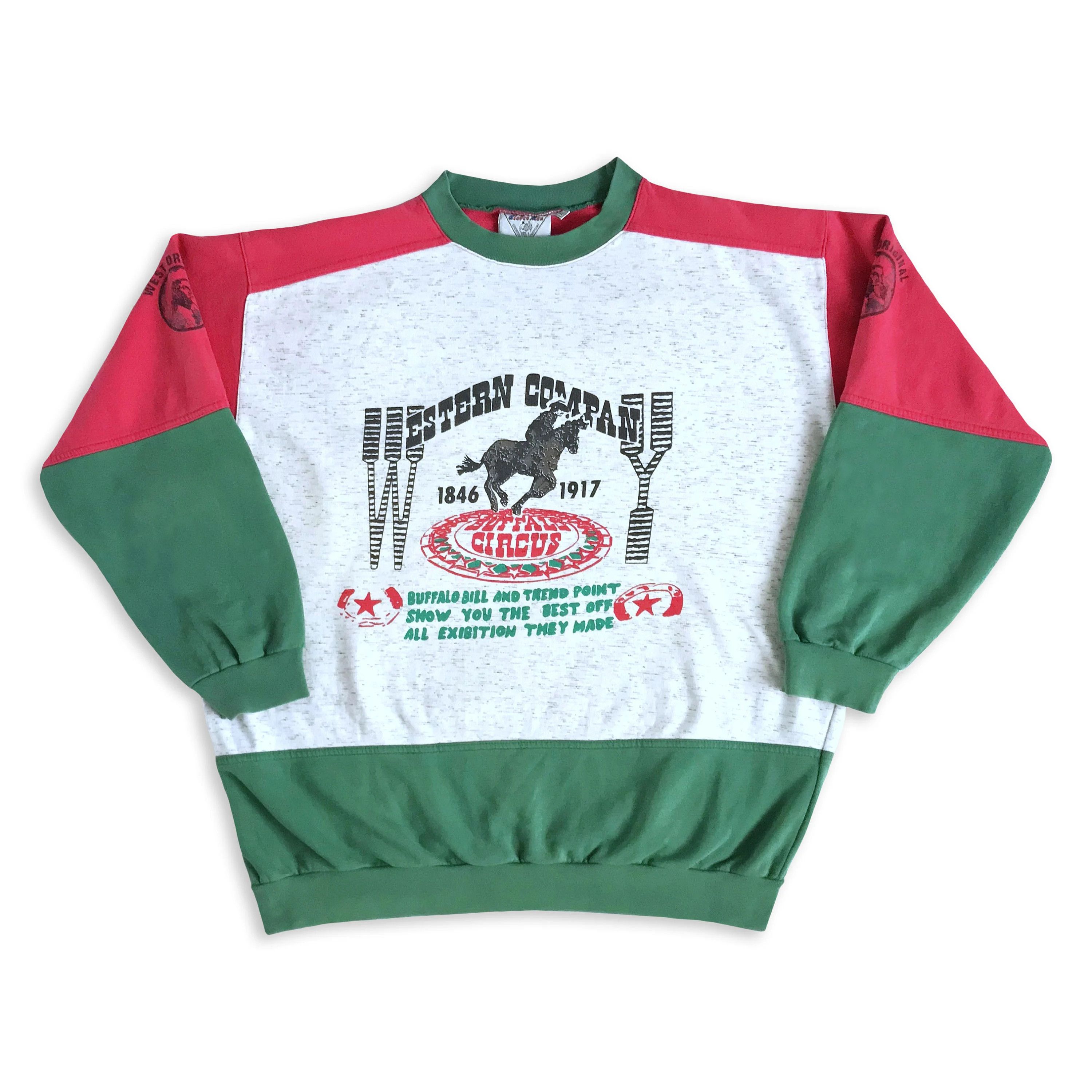 Vintage 80s 90s BUFFALO BILL Sweatshirt Western Cowboy Crewneck Boxy Size US XL / EU 56 / 4 - 2 Thumbnail