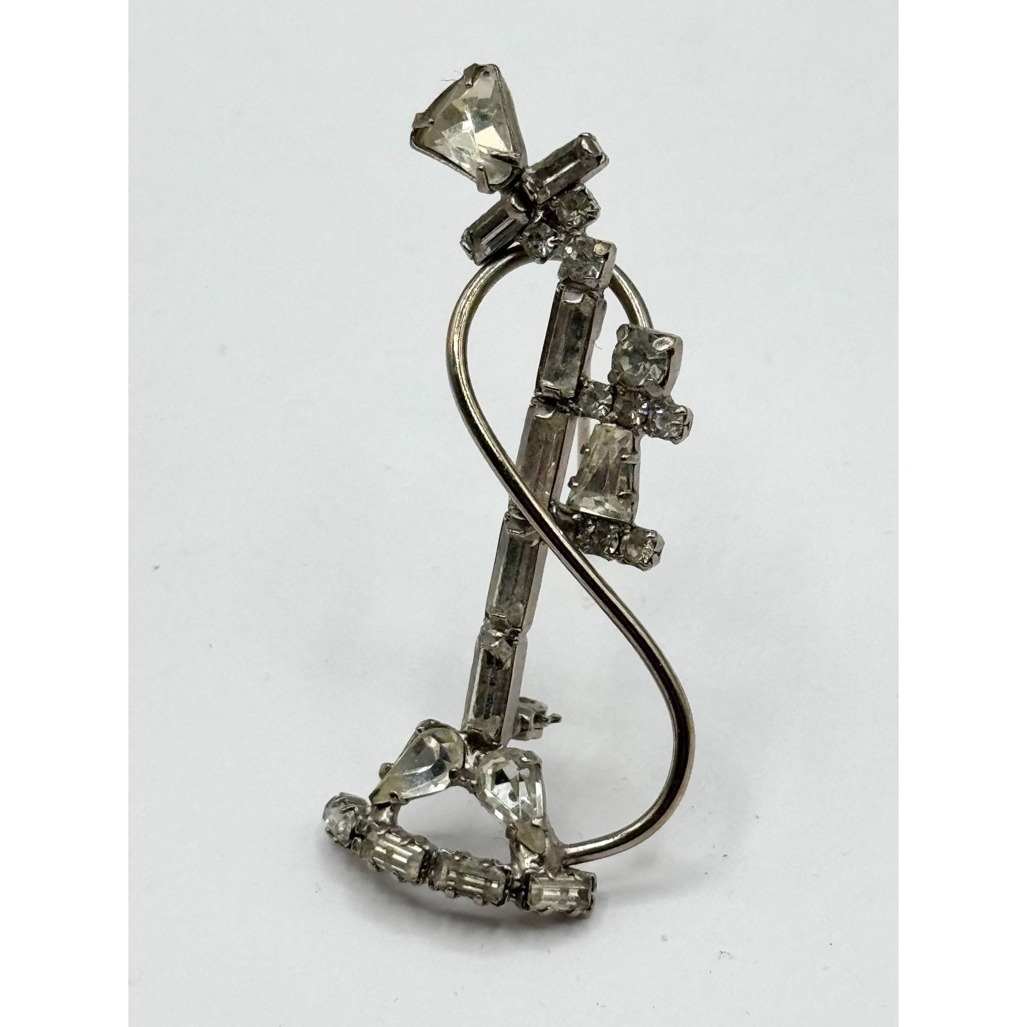 Vintage Vintage glass rhinestone rotary telephone phone brooch pin Size ONE SIZE - 2 Thumbnail