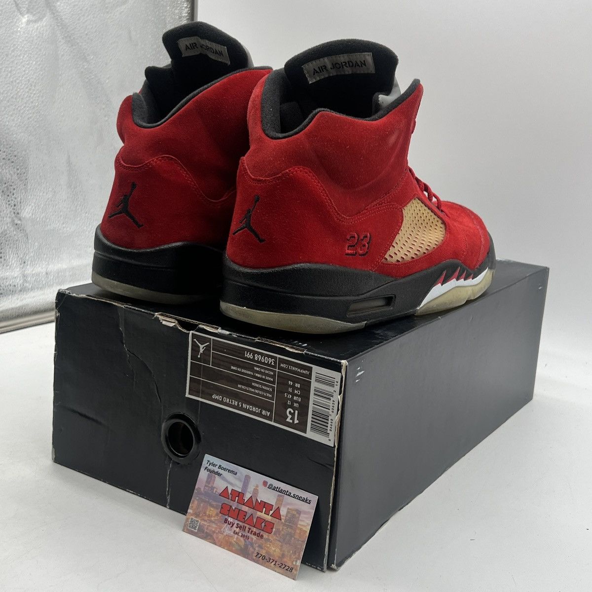 Jordan Brand Air Jordan 5 raging Bull red suede Size US 13 / EU 46 - 5 Thumbnail