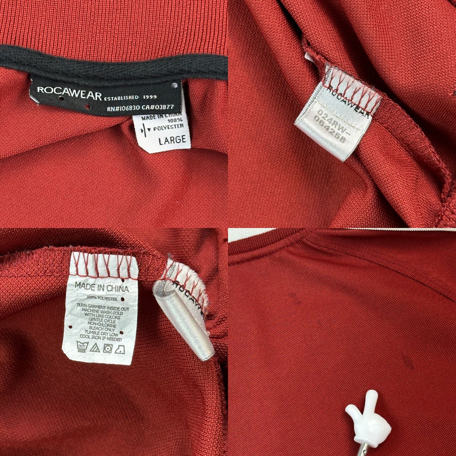 Rocawear VINTAGE Rocawear Track Jacket Mens L Red White Hip Hop Street Wear Y2K City Logo Retro Size US L / EU 52-54 / 3 - 8 Thumbnail