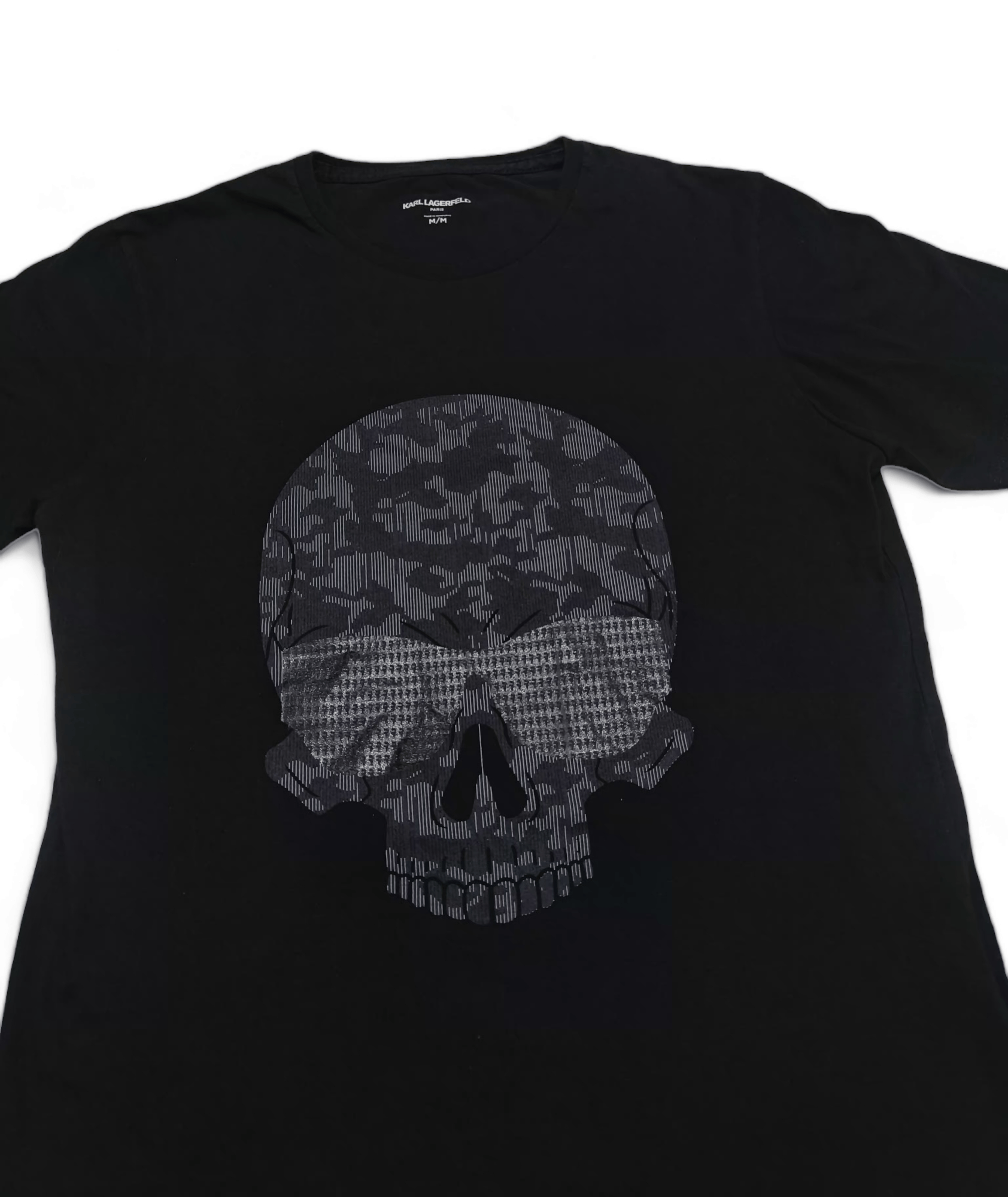 Karl Lagerfeld Karl Lagerfeld Paris Black Skull Graphic T-Shirt Size M / US 6-8 / IT 42-44 - 4 Thumbnail